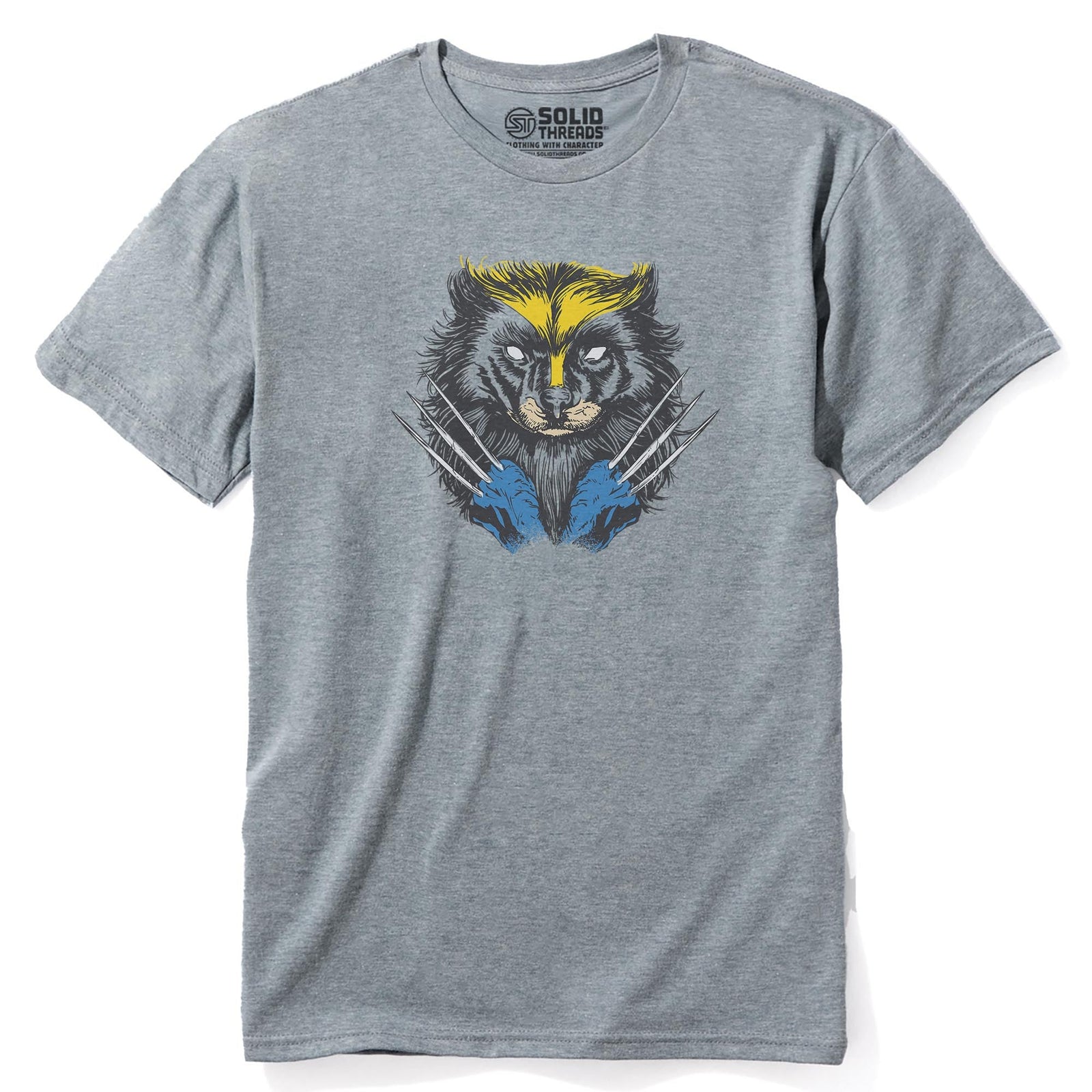 Wolverine Funny Staple T-shirt in Ash Heather - Front View