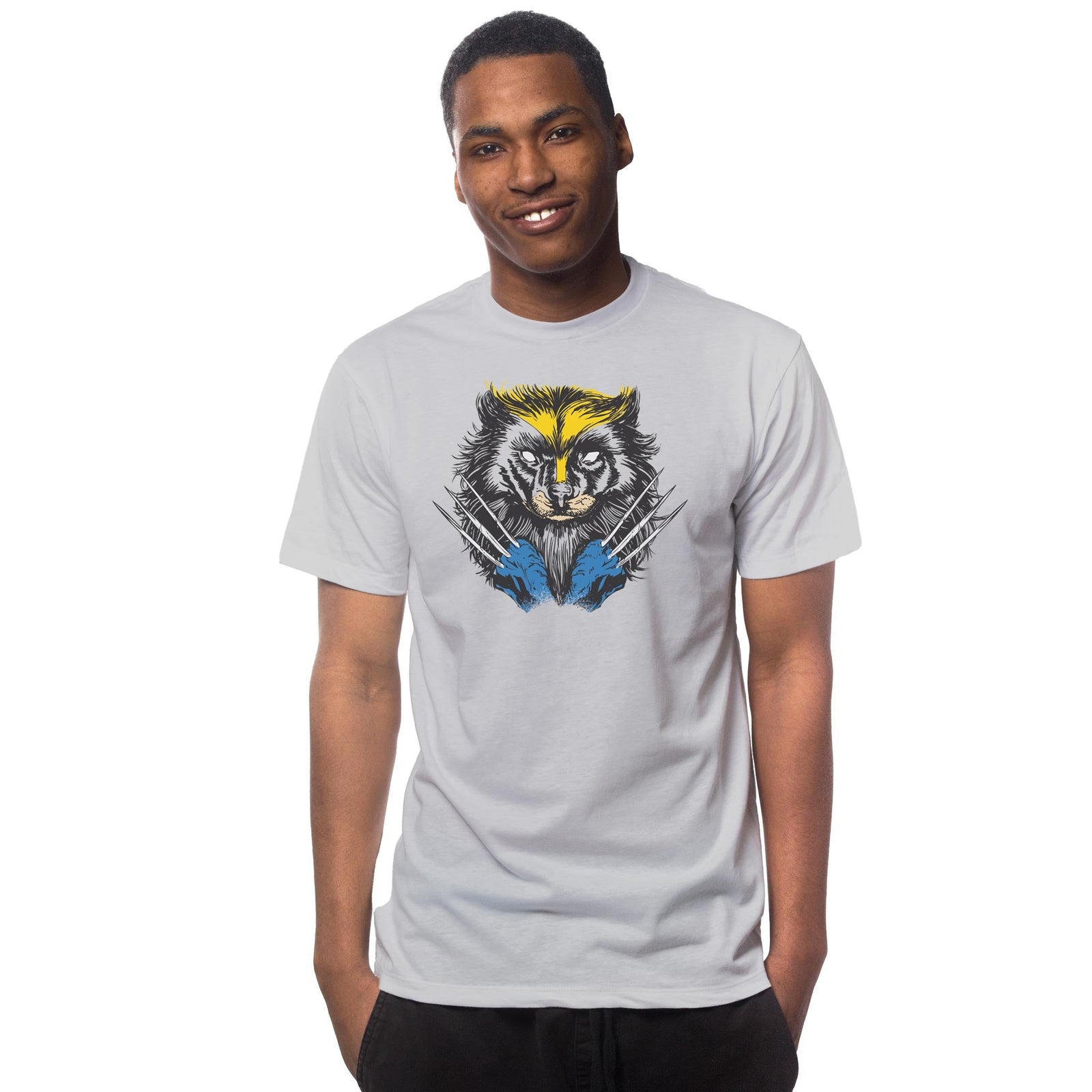 Men's Wolverine Funny Graphic T-Shirt | Cool X-Men Comics Tee on Model | Solid Threads