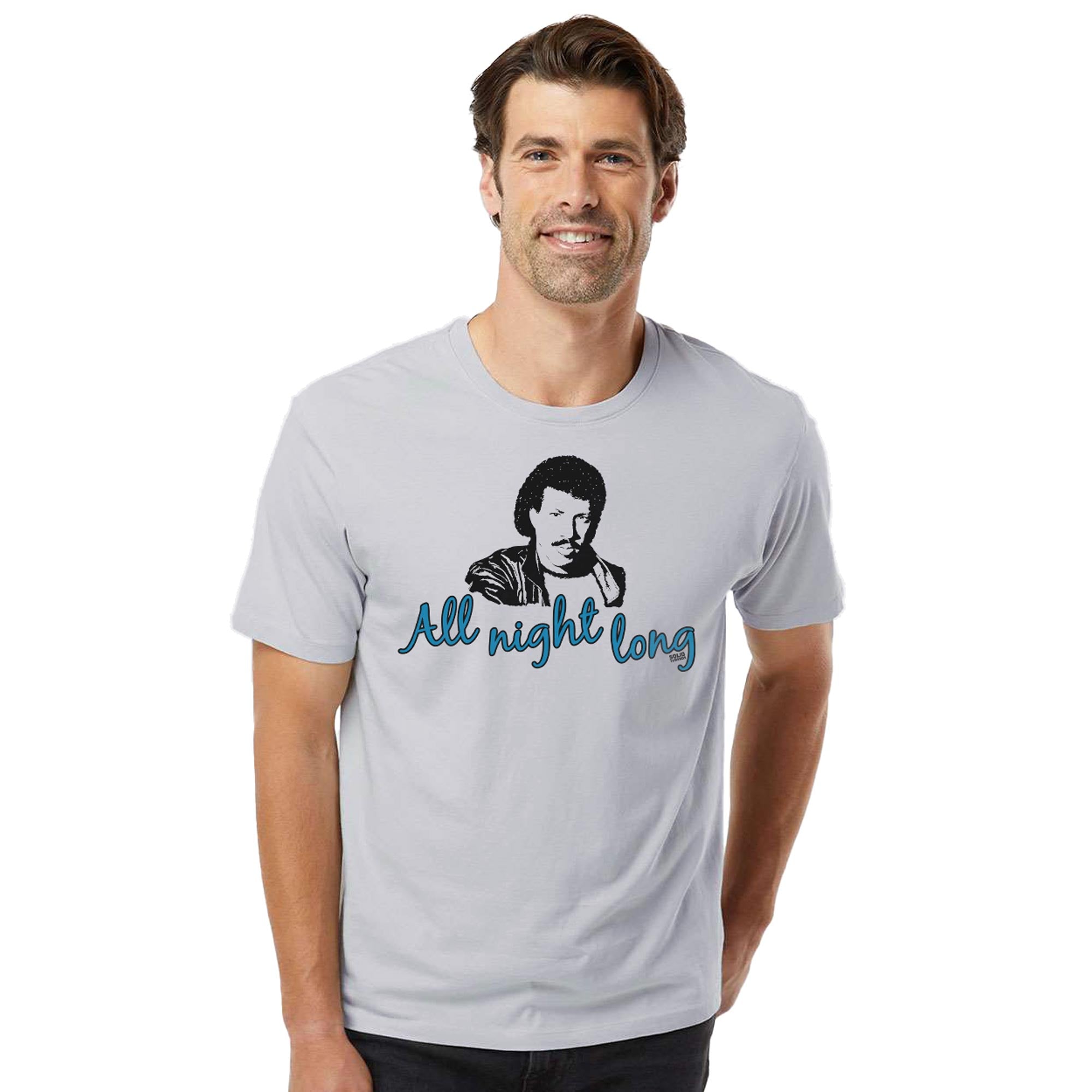 All Night Long Vintage Organic Cotton T-shirt | Cool 80s Song  Tee On Model | Solid Threads