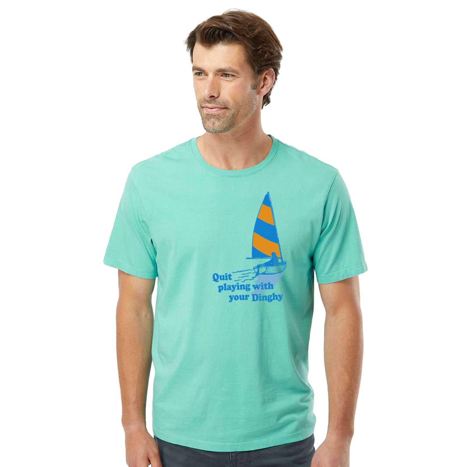 Quit Playing With Your Dinghy Vintage Organic Cotton T-shirt | Funny Sailing   Tee | Solid Threads