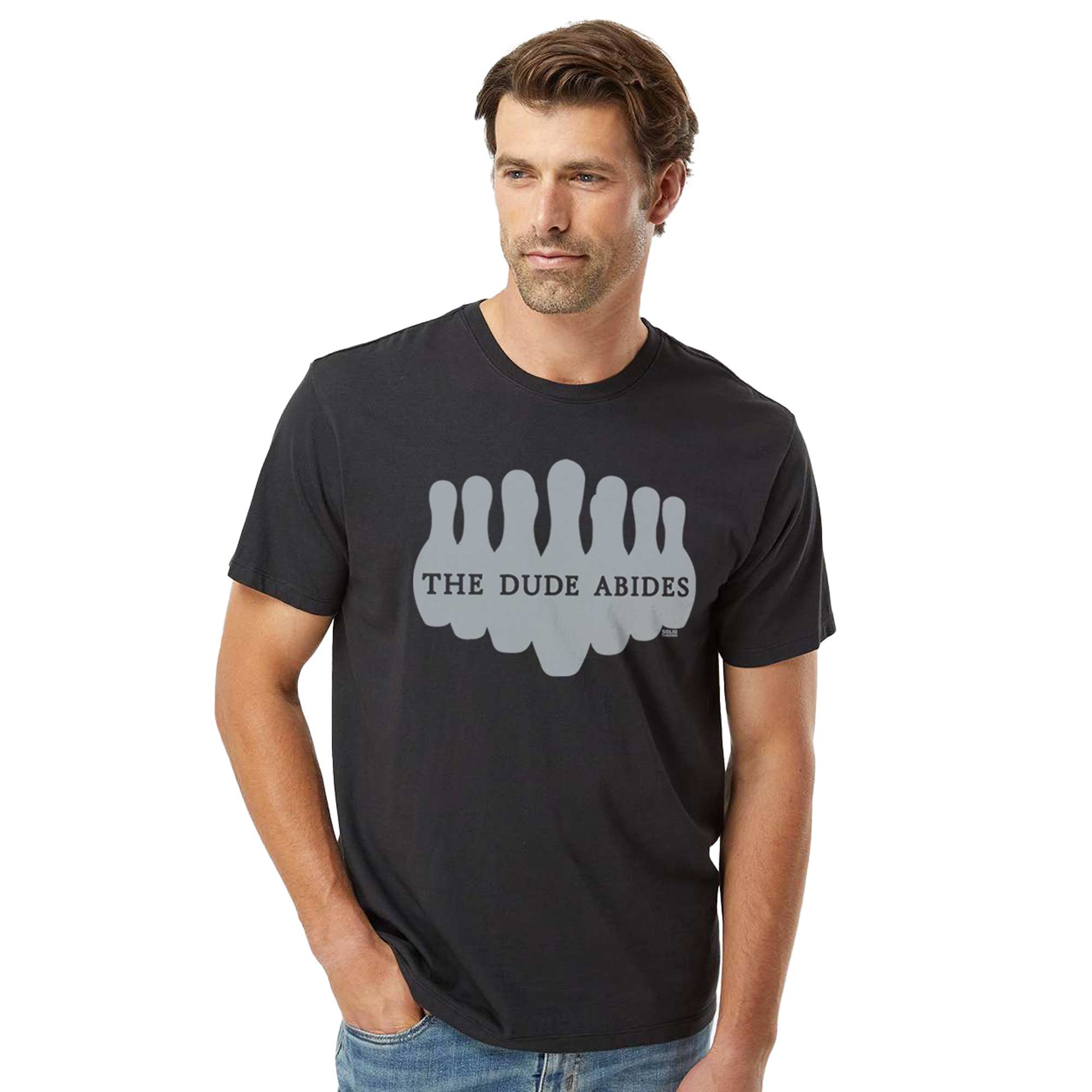 The Dude Abides Cool Organic Cotton T-shirt | Retro Big Lebowski  Tee On Model | Solid Threads