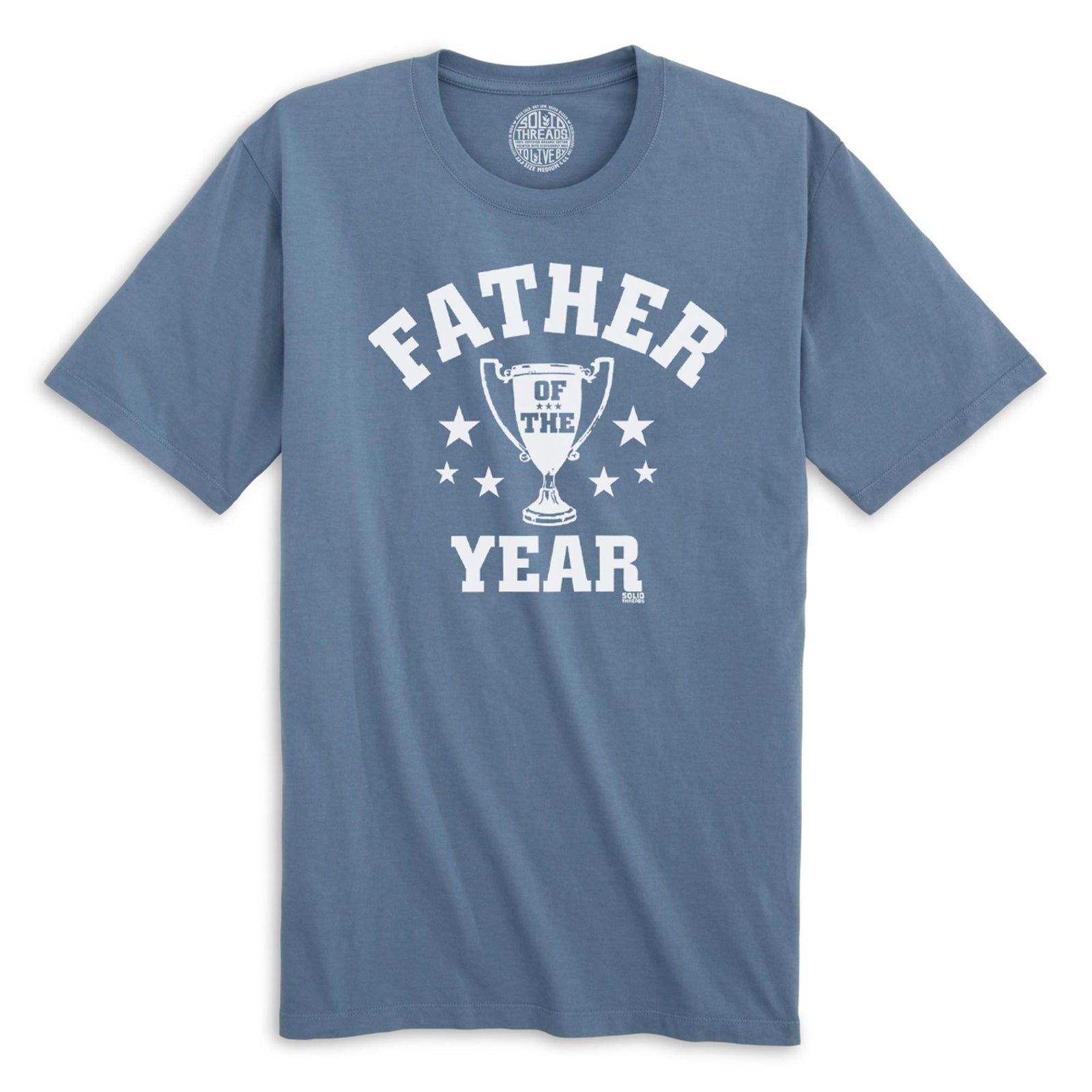 Father Of The Year Vintage Organic Cotton T-shirt | Cool Gift For Dad Tee | Solid Threads