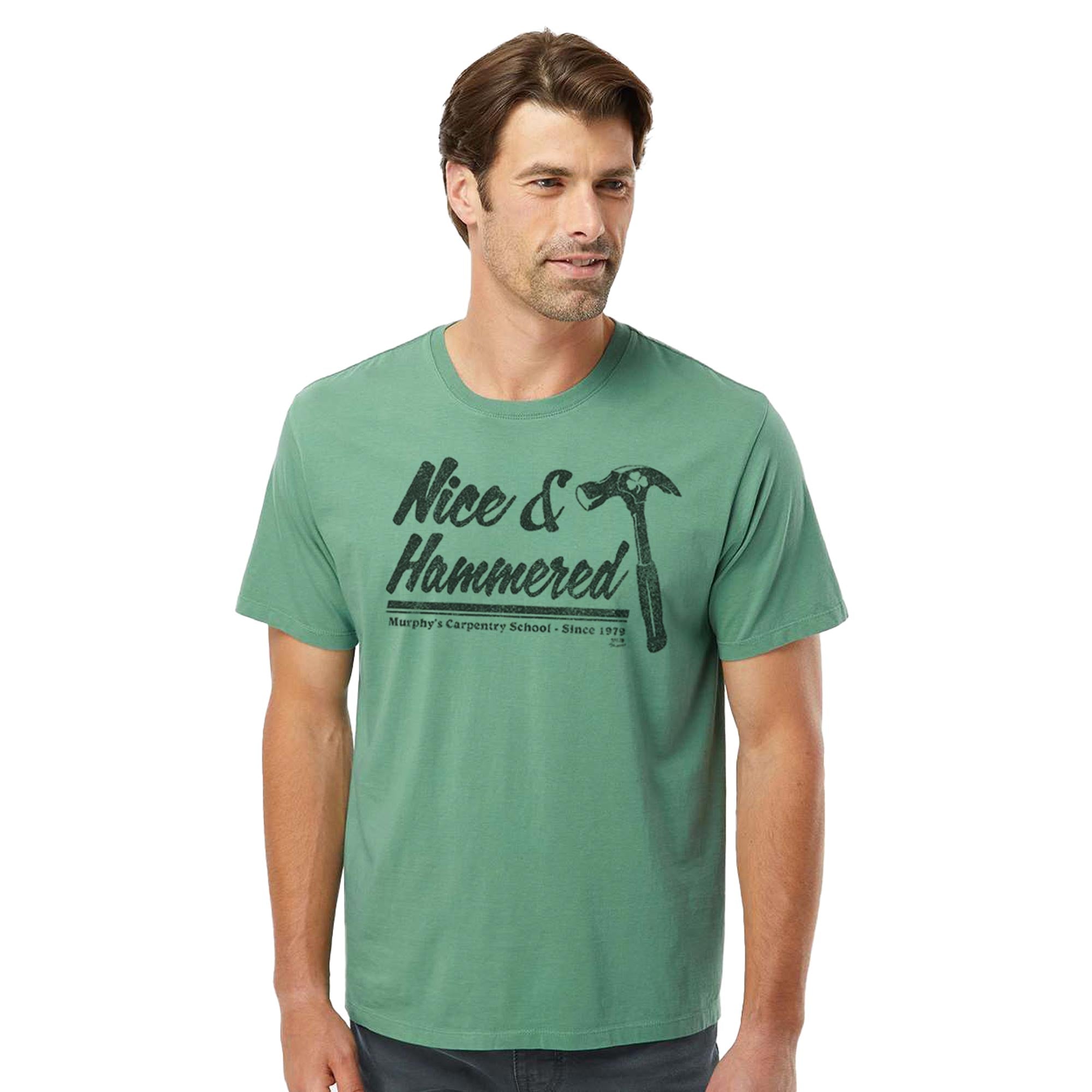 Nice & Hammered Vintage Organic Cotton T-shirt | Cool Always Sunny  Tee On Model | Solid Threads