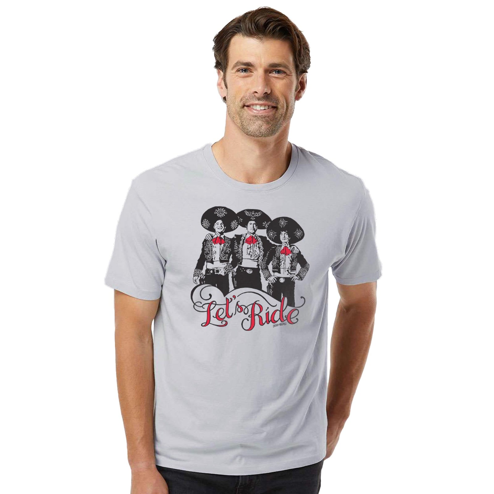 Let's Ride Vintage Organic Cotton T-shirt | Cool Western 80s Movie Tee On Model | Solid Threads