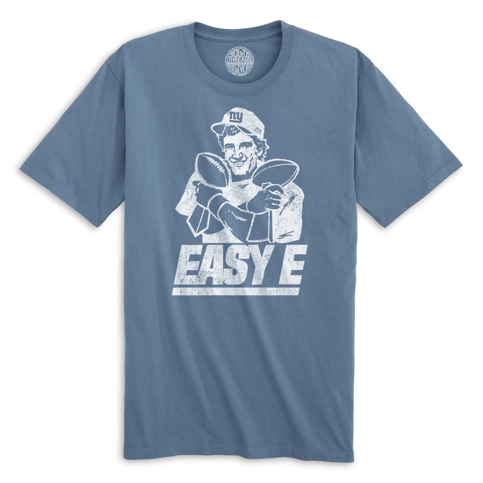 Easy E Vintage Organic Cotton T-shirt | Funny Ny Giants  Tee On Model | Solid Threads