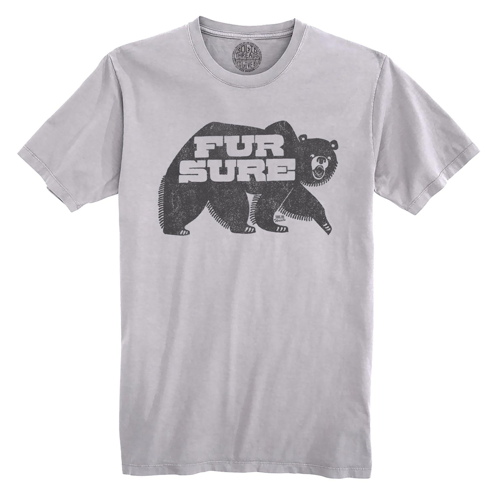 Fur Sure Vintage Organic Cotton T-shirt | Cool Bear Tee | Solid Threads