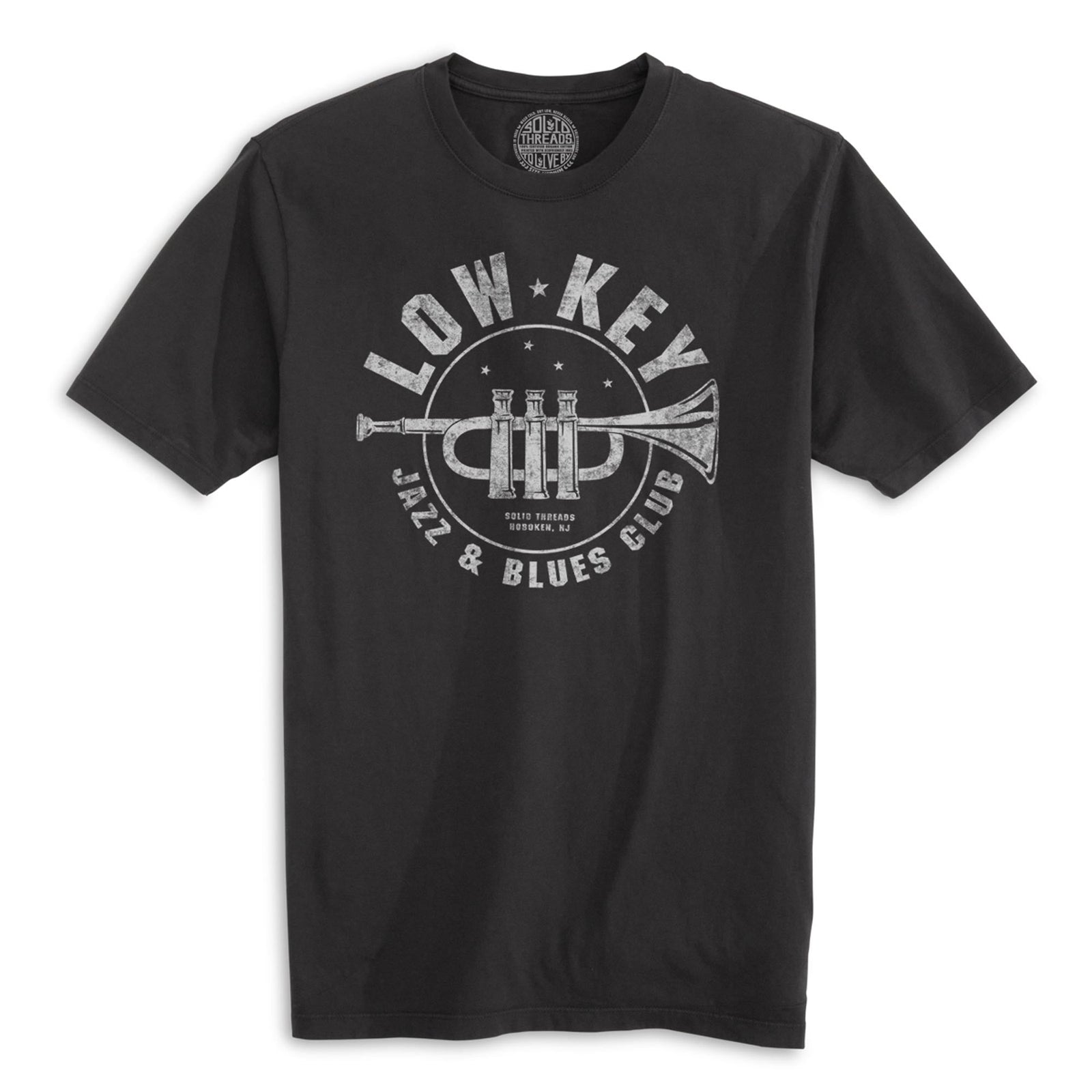 Low Key Jazz And Blues Club Cool Organic Cotton T-shirt | Vintage Music Festival  Tee | Solid Threads