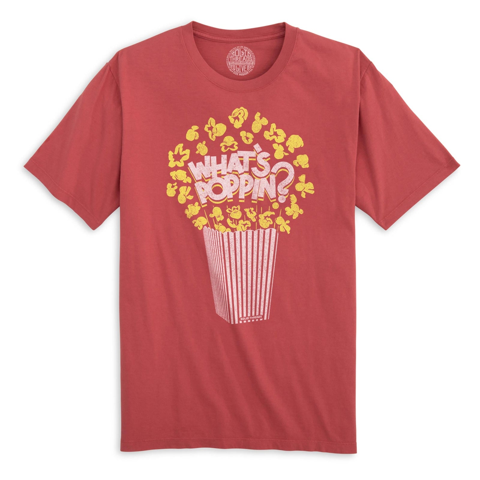 What's Poppin Funny Organic Cotton T-shirt | Vintage Movie Snack Tee | Solid Threads
