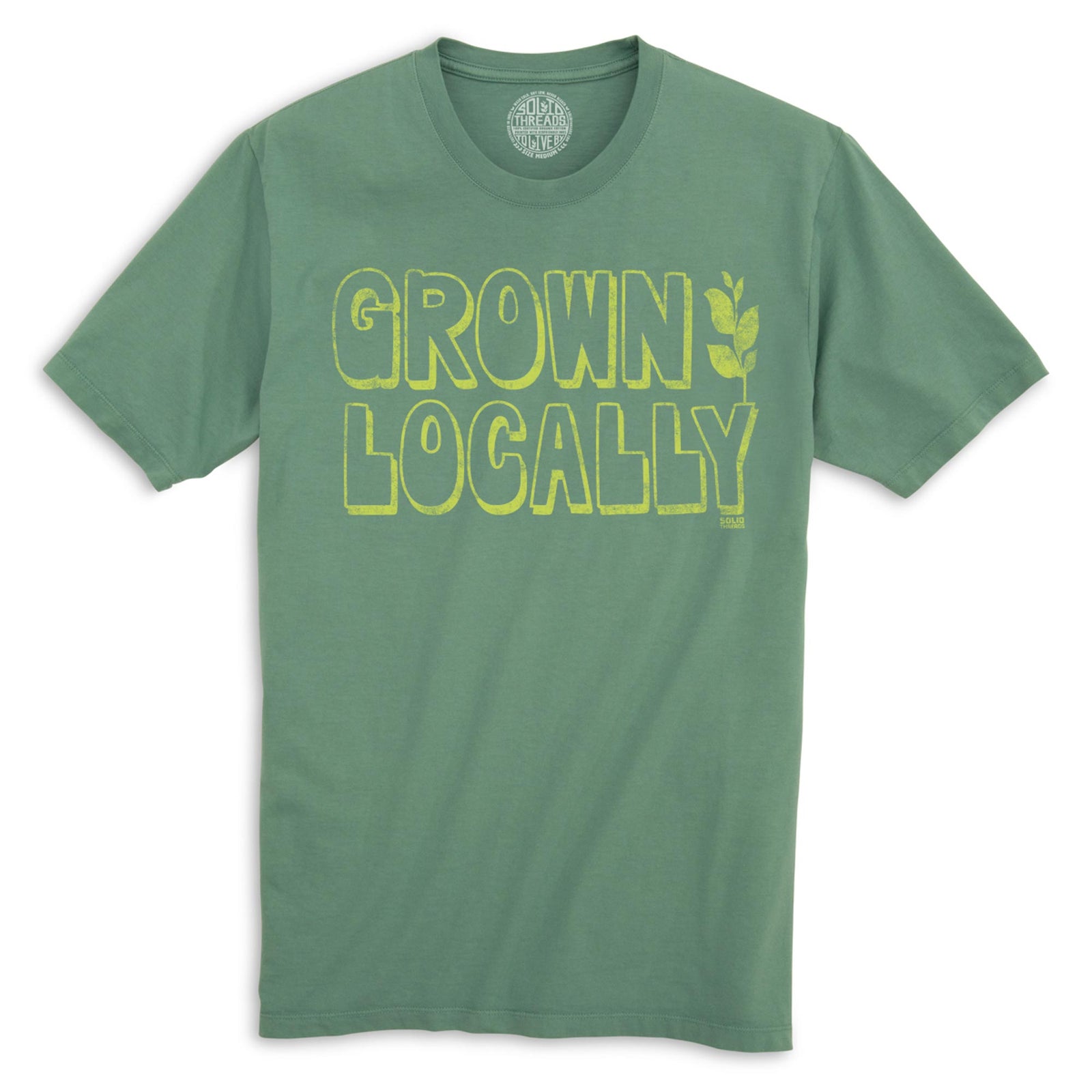 Grown Locally Cool Organic Cotton T-shirt | Vintage Farm To Table Tee | Solid Threads