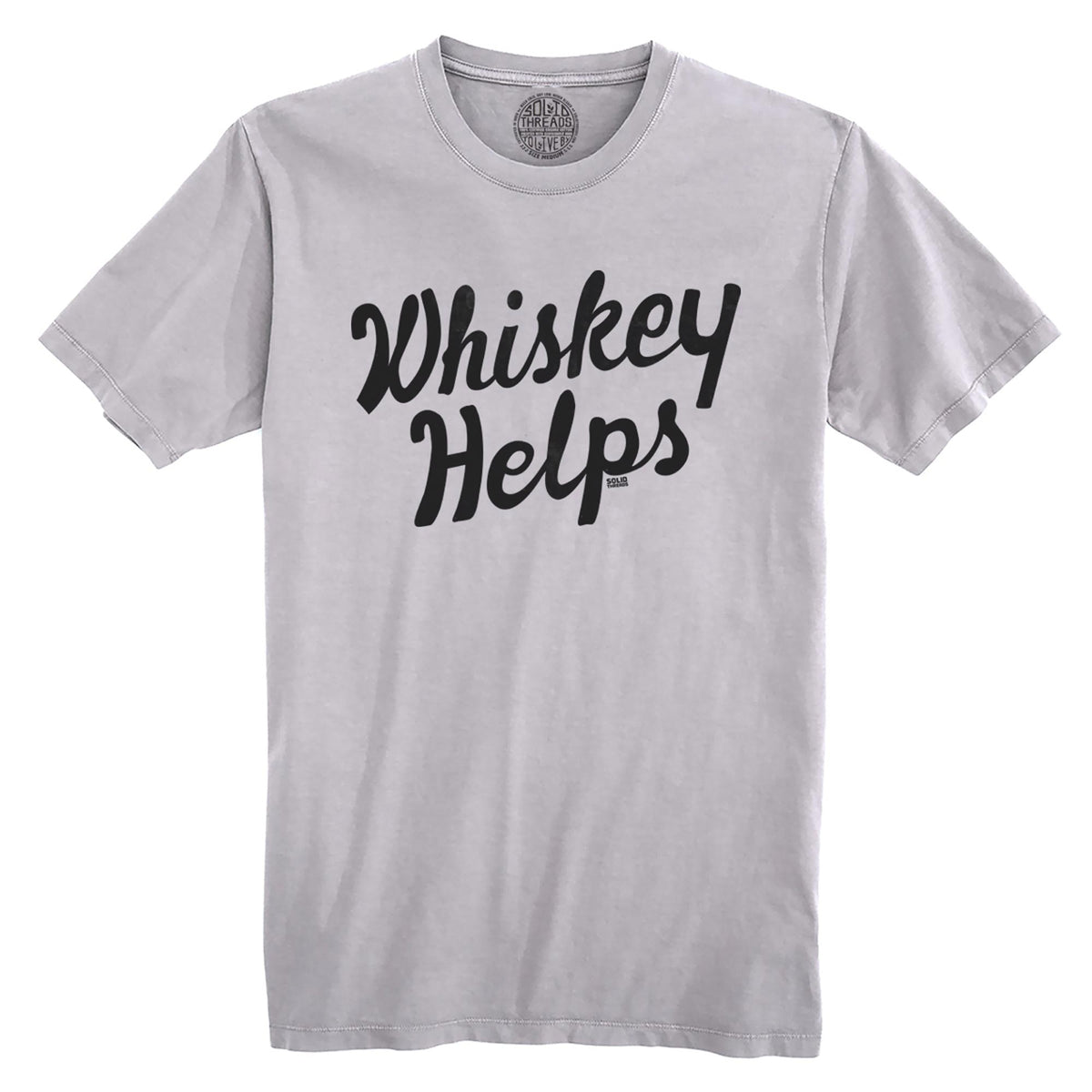 Whiskey Helps Cool Organic Cotton T-shirt | Funny Drinking Tee | Solid Threads