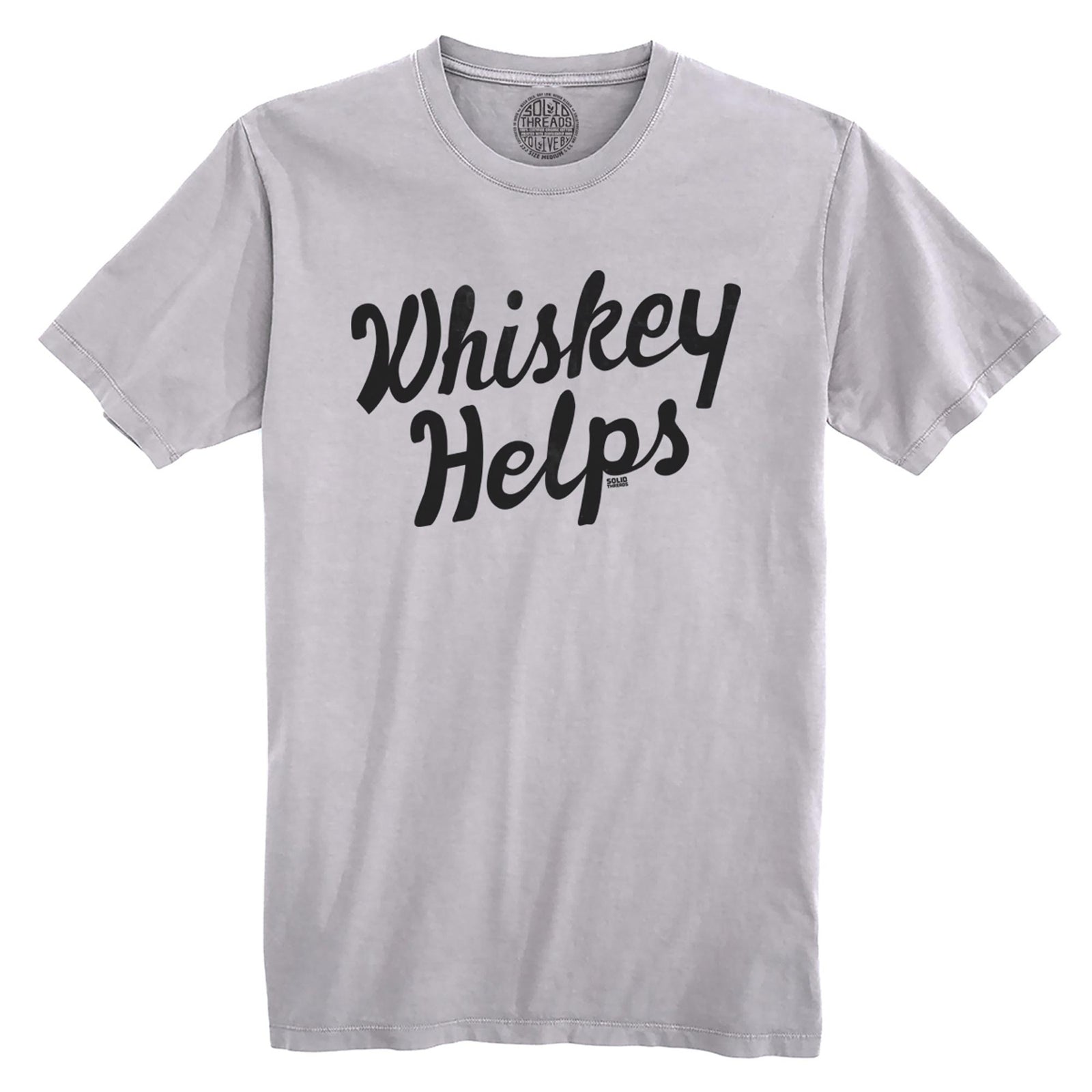 Whiskey Helps Cool Organic Cotton T-shirt | Funny Drinking Tee | Solid Threads