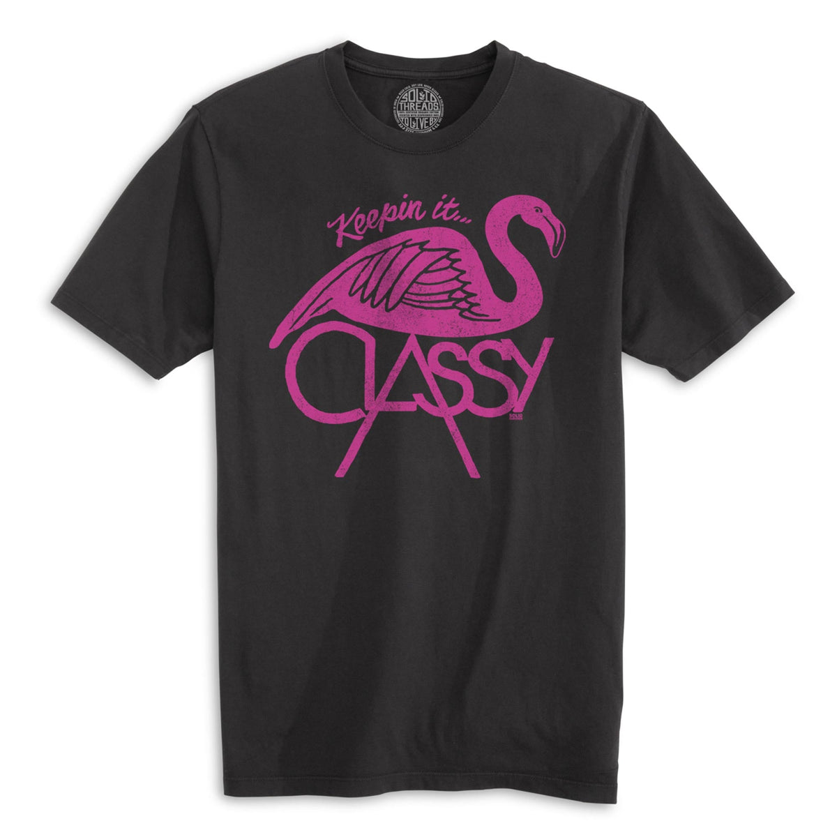 Keepin&#39; It...Classy Vintage Organic Cotton T-shirt | Funny Flamingo   Tee | Solid Threads