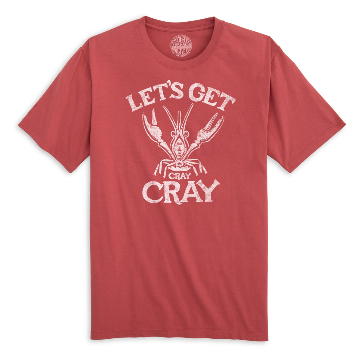 Let&#39;s Get Cray Cray Funny Organic Cotton T-shirt | Vintage Seafood   Tee | Solid Threads