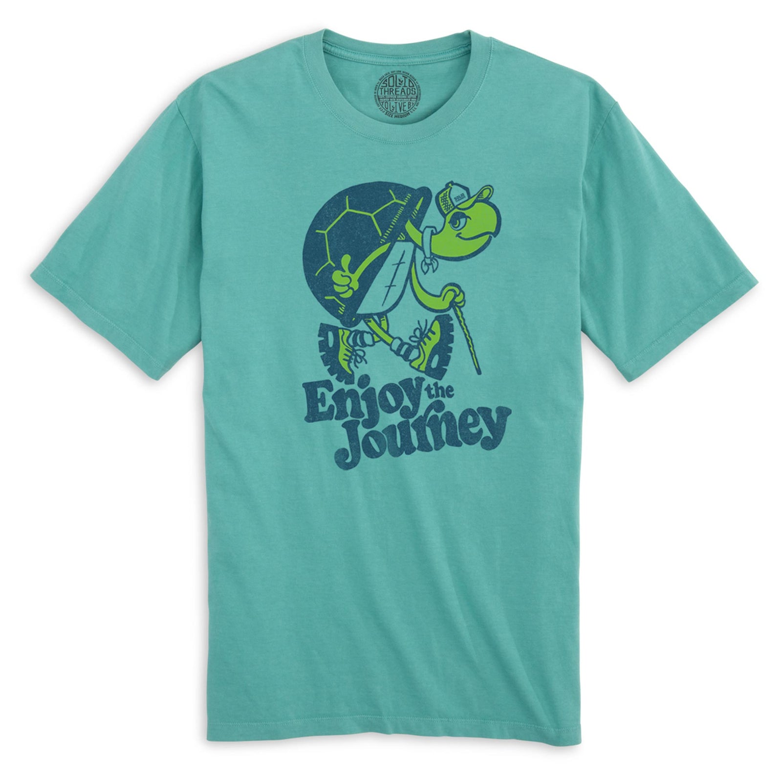 Turtle Enjoy The Journey Cool Organic Cotton T-shirt | Vintage Travel   Tee | Solid Threads