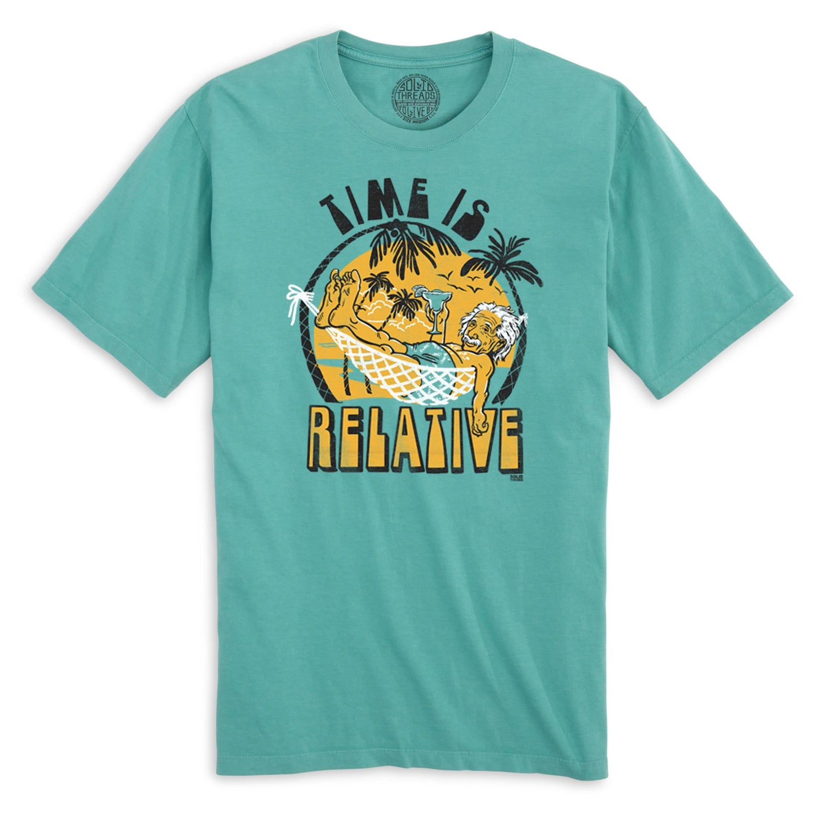 Time Is Relative Retro Organic Cotton T-shirt | Funny Einstein Tee | Solid Threads