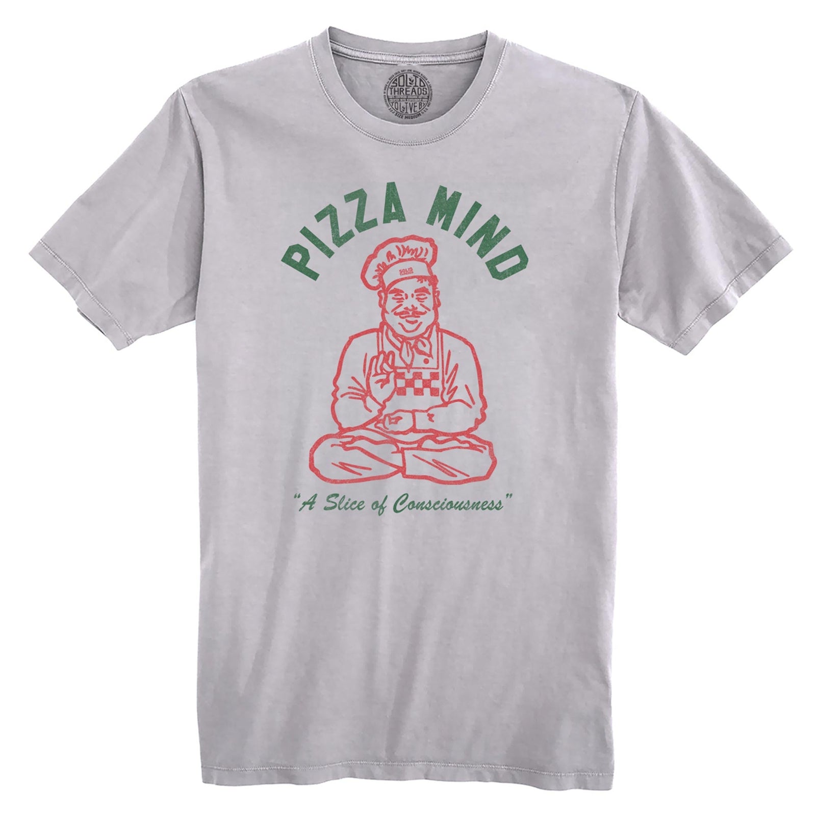 Pizza Mind Vintage Organic Cotton T-shirt | Funny Foodie   Tee | Solid Threads