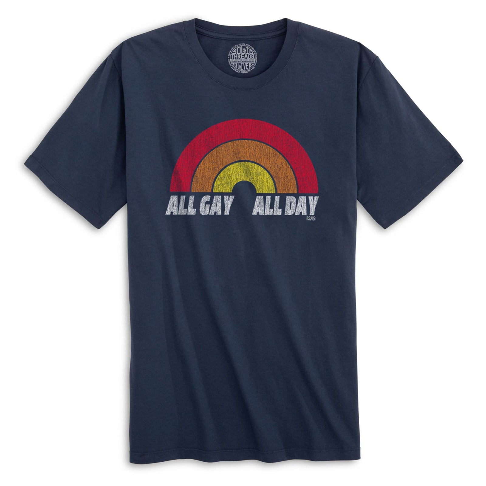 All Gay All Day Vintage Organic Cotton T-shirt | Retro Pride Tee | Solid Threads