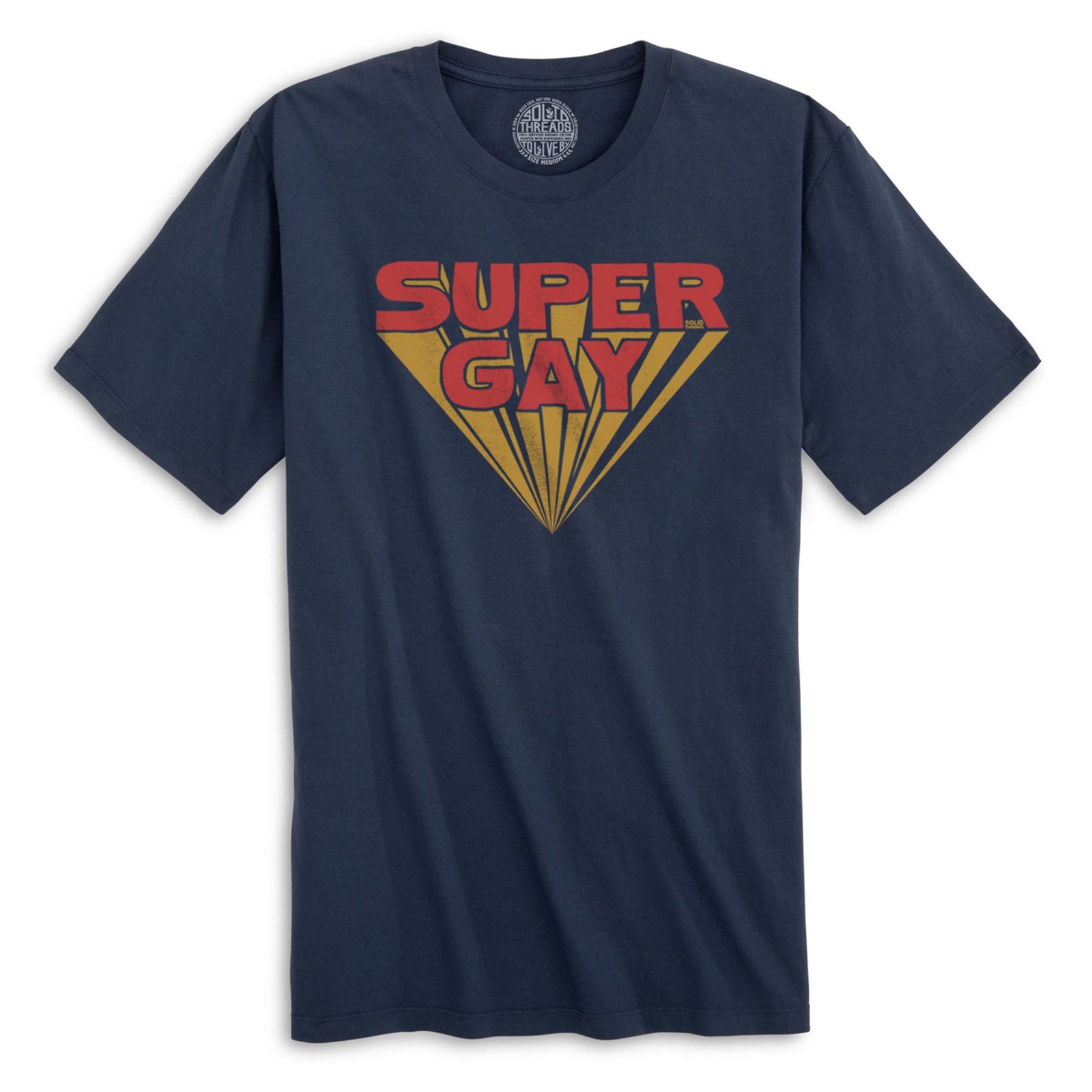 Super Gay Funny Organic Cotton T-shirt | Vintage Lgbtq Pride Tee | Solid Threads