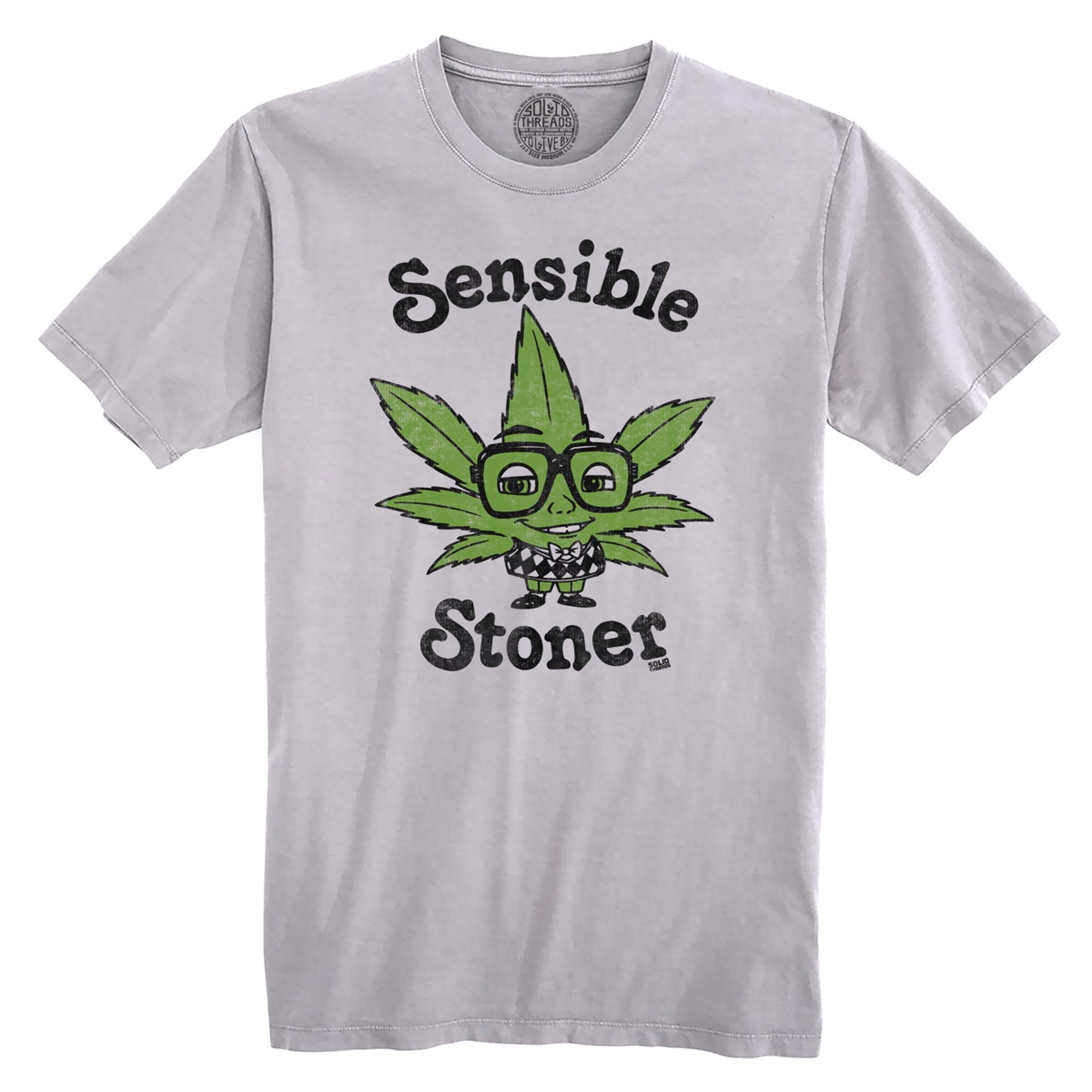 Sensible Stoner Vintage Organic Cotton T-shirt | Funny Marijuana   Tee | Solid Threads