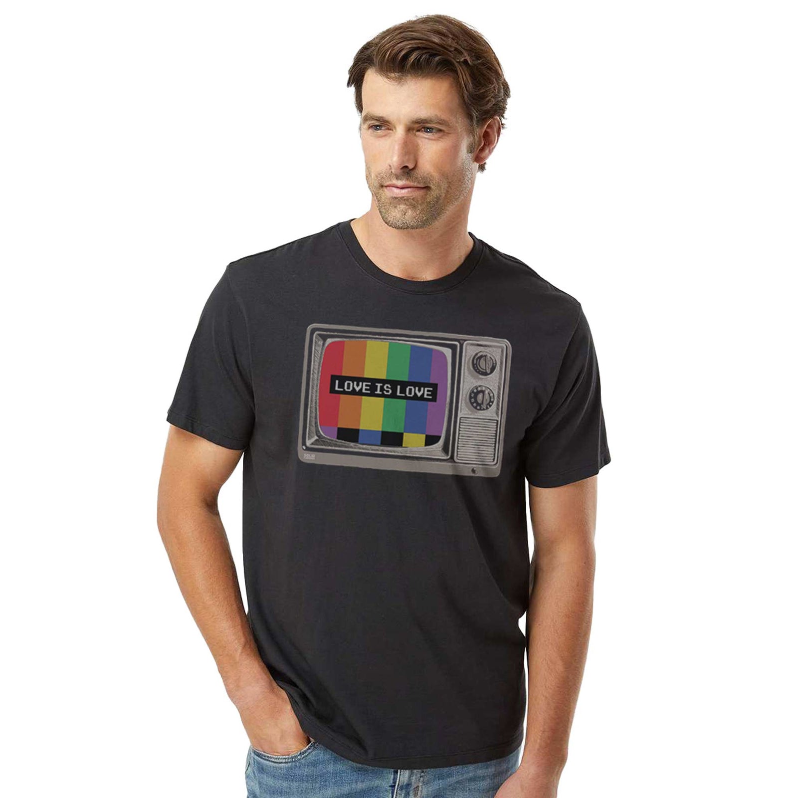 Pride Emergency Cool Organic Cotton T-shirt | Retro Lgbtq Tee On Model | Solid Threads