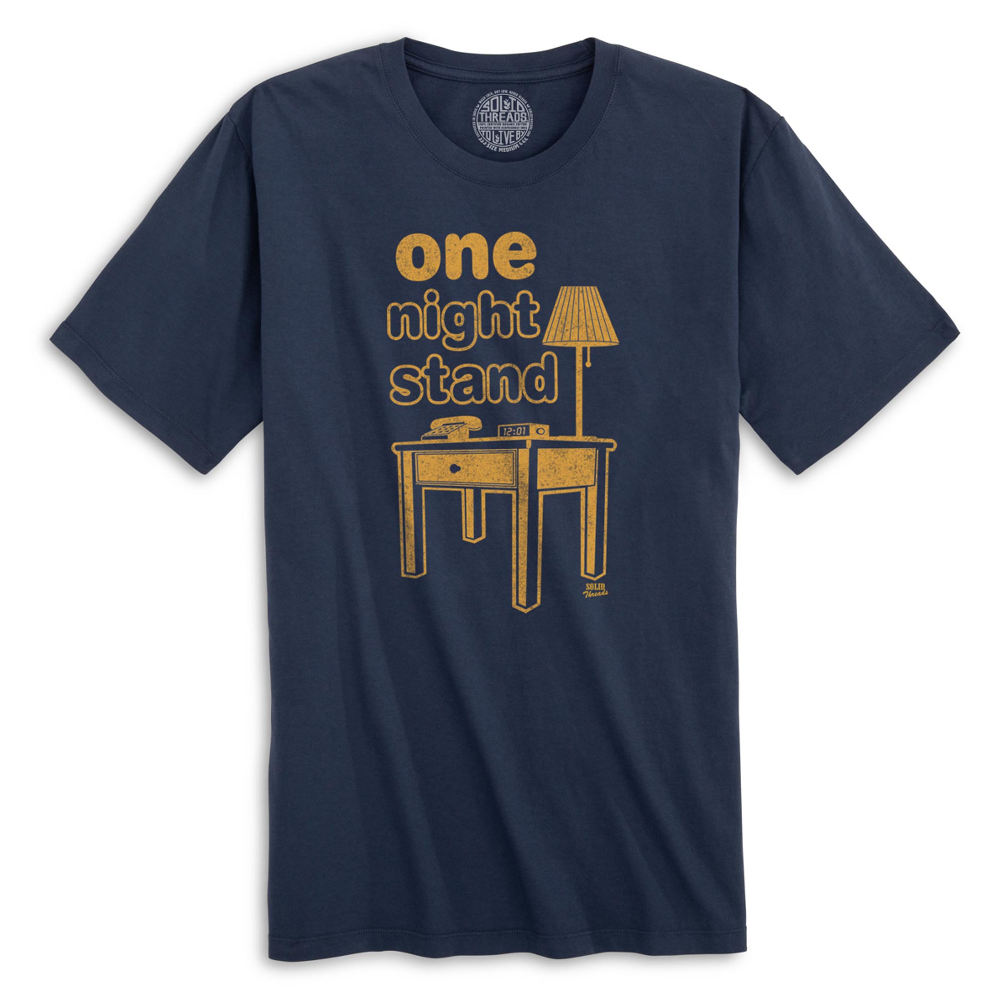 Men's One Night Stand Vintage Organic Cotton Graphic T-Shirt | Funny Playboy Tee | Solid Threads