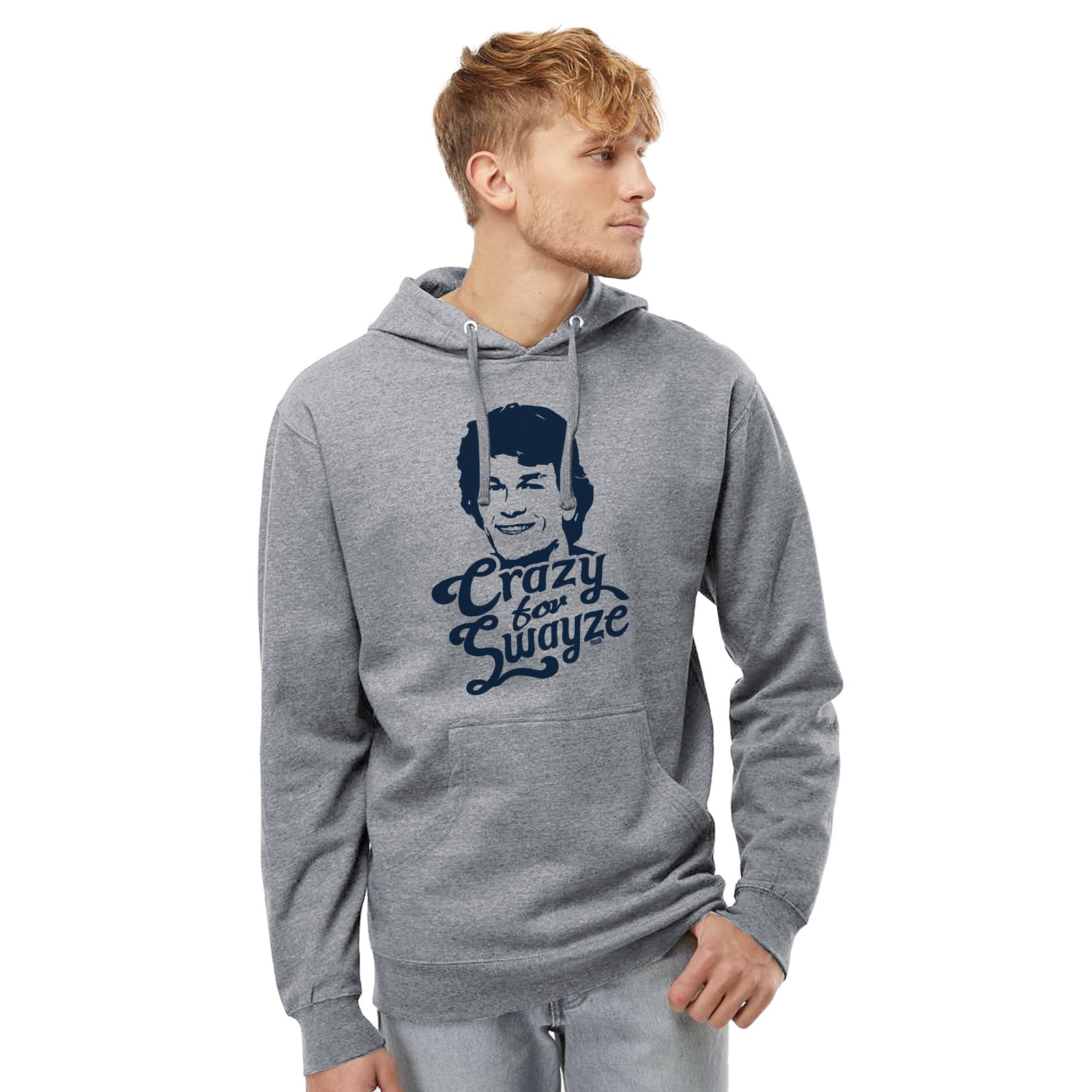 Crazy for Swayze Vintage Graphic Fleece | Retro 80s Movie Hearthrob Midweight Hoodie on Model | SOLID THREADS