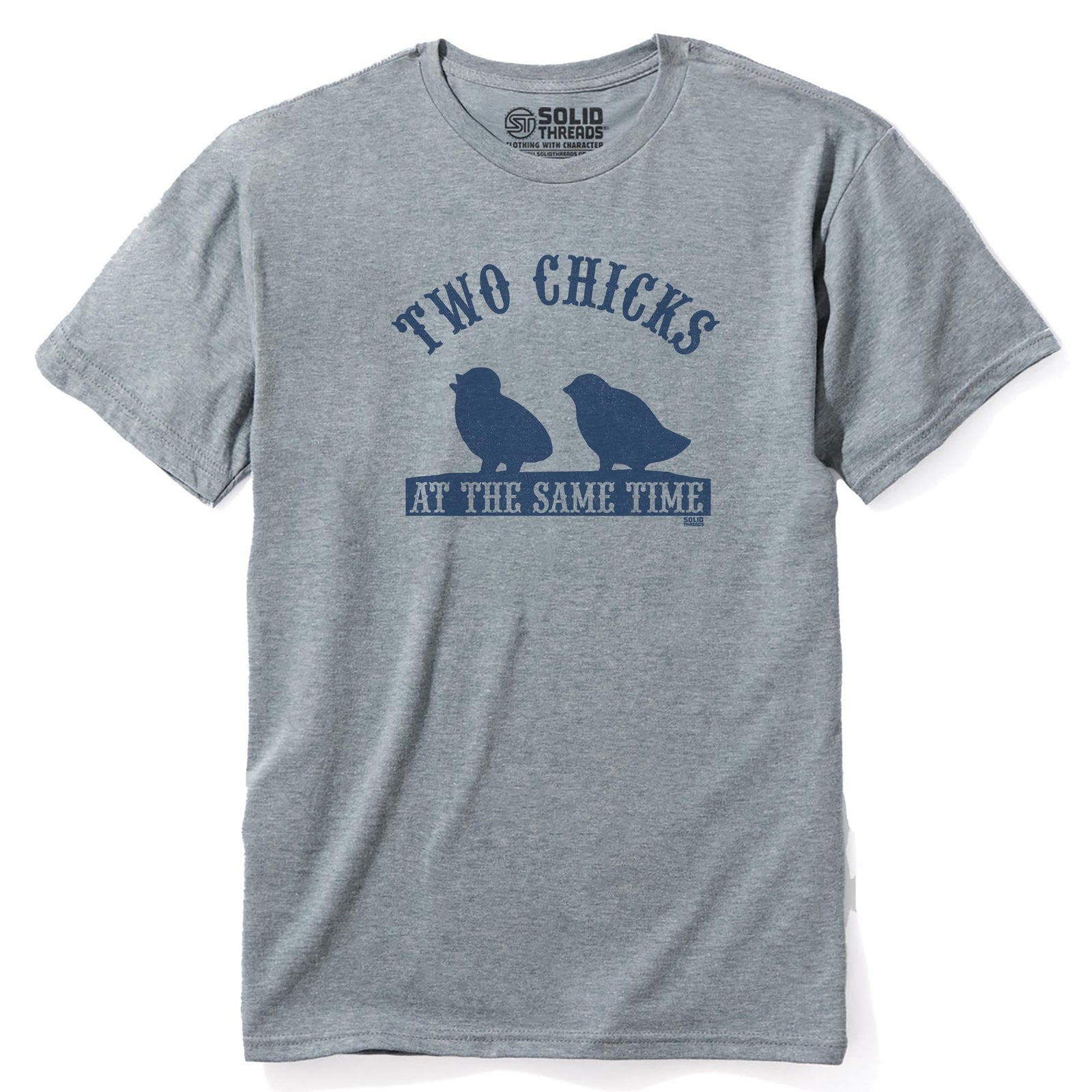 Two Chicks At The Same Time Vintage Staple T-shirt in Ash Heather - Front View