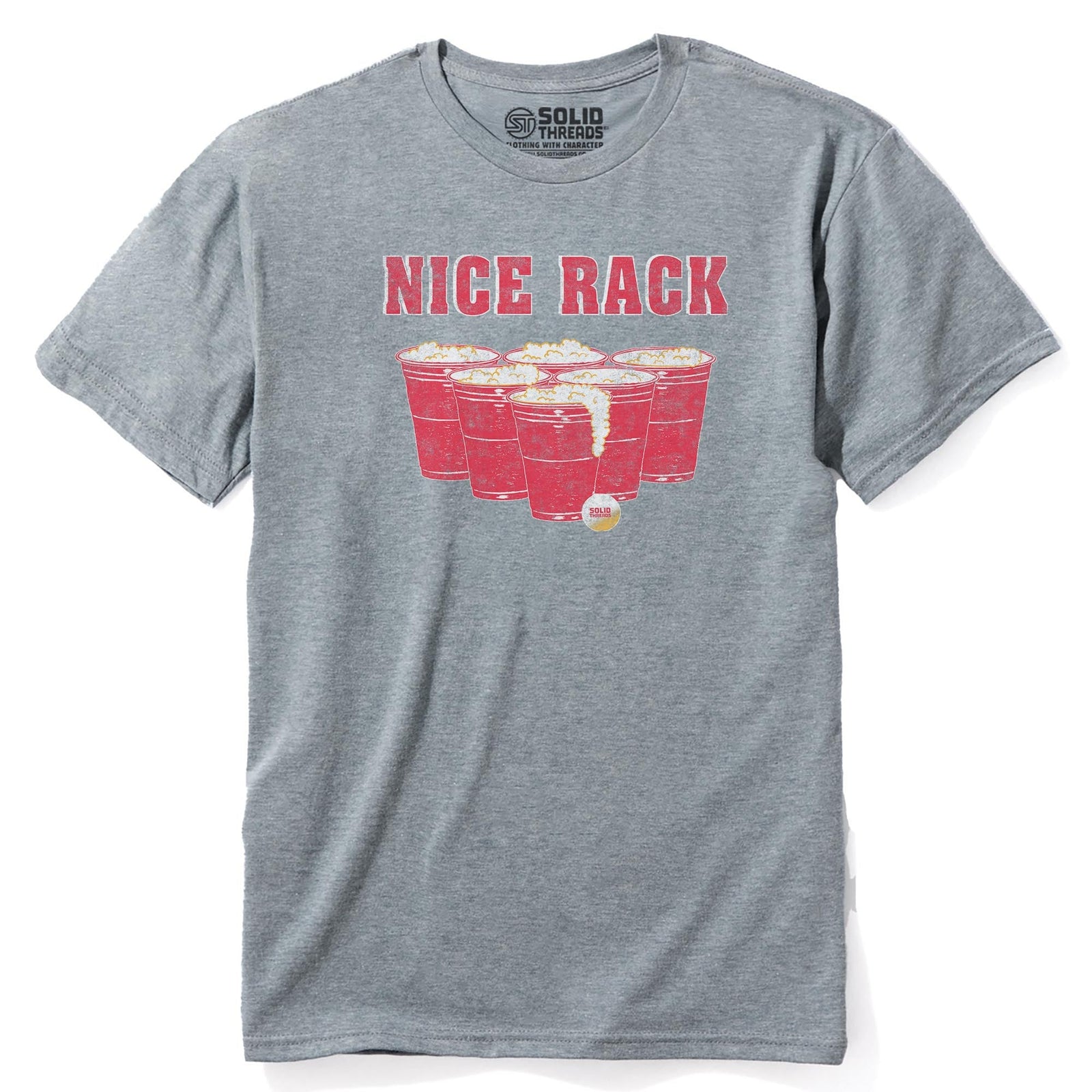 Nice Rack Vintage Staple T-shirt in Ash Heather - Front View