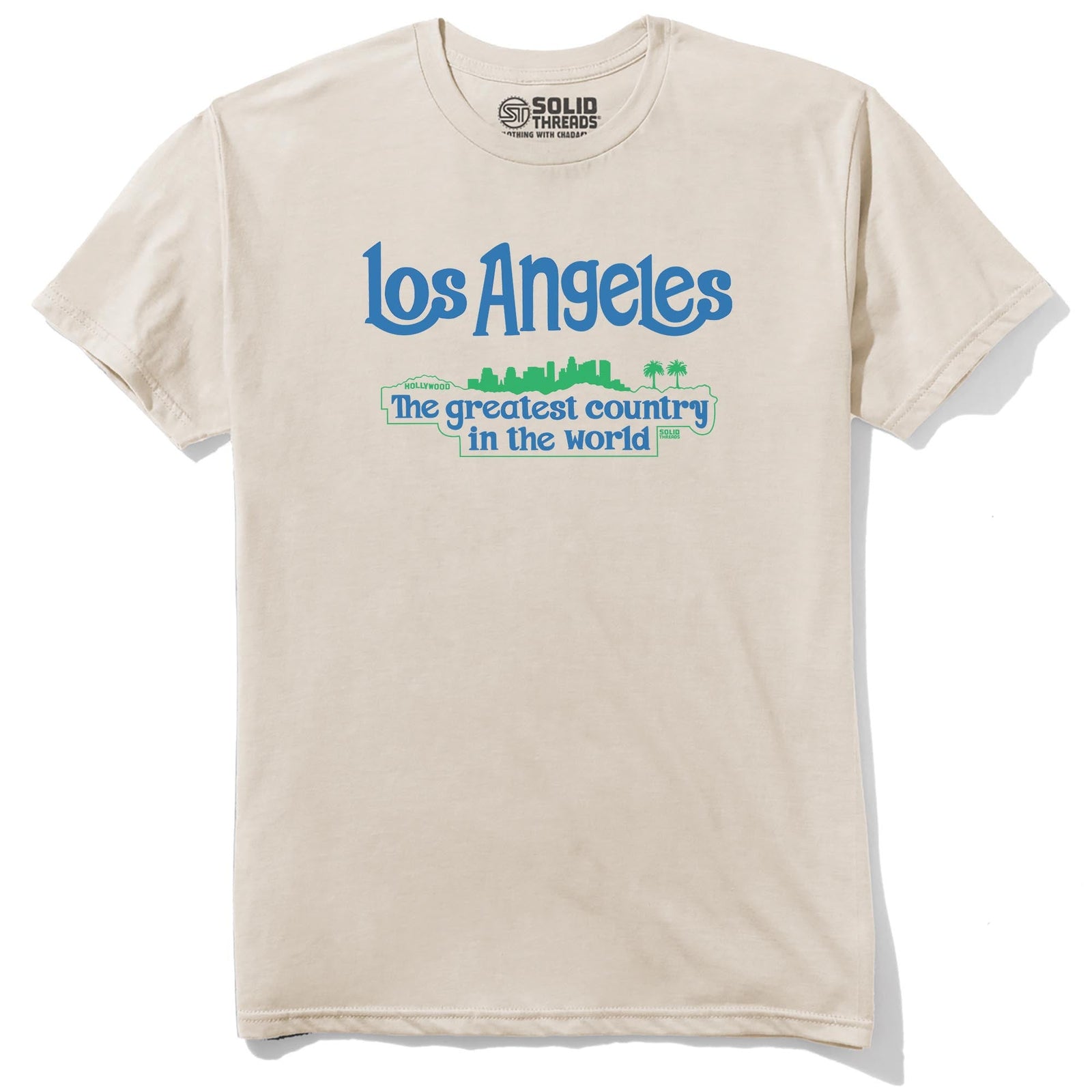 Los Angeles The Greatest Country In The World Vintage Staple T-shirt in Natural - Front View