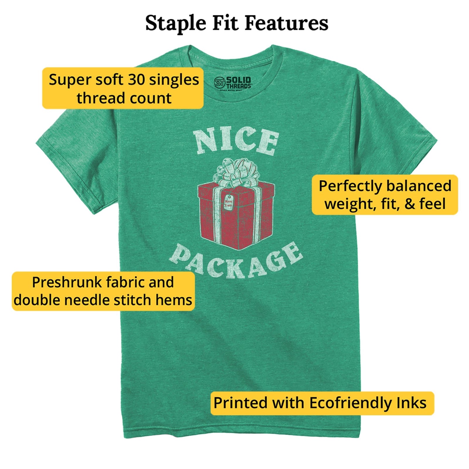 Nice Package Vintage Staple T-shirt in Kelly Heather - Fit Attributes