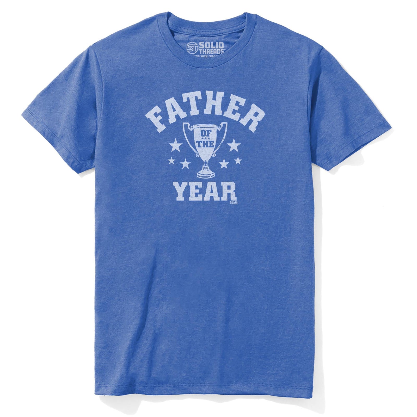Father Of The Year Vintage Staple T-shirt in Royal Heather - Front View