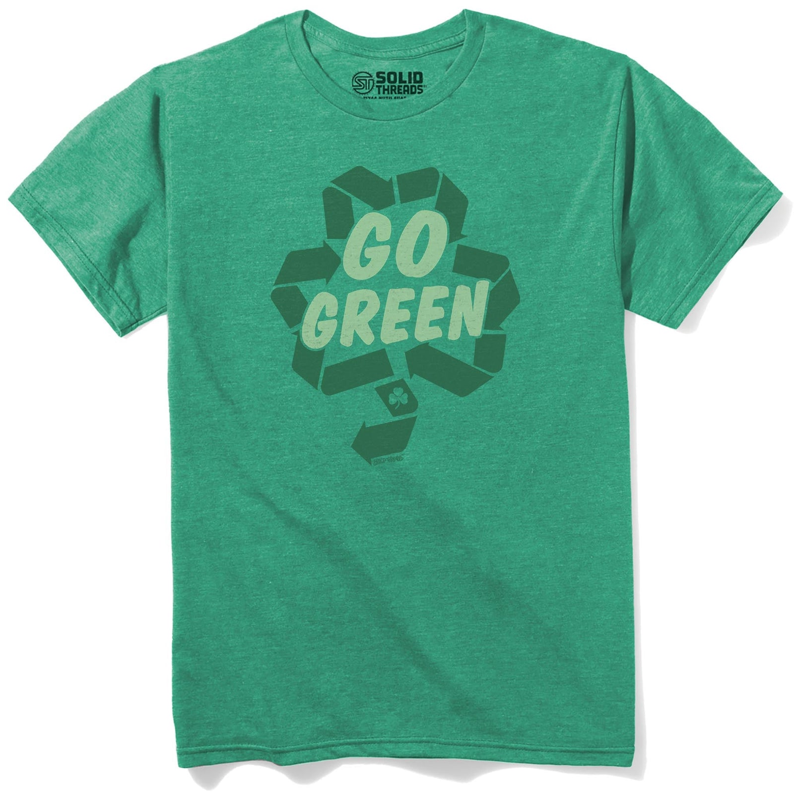 Go Green Cool Staple T-shirt in Kelly Heather - Front View