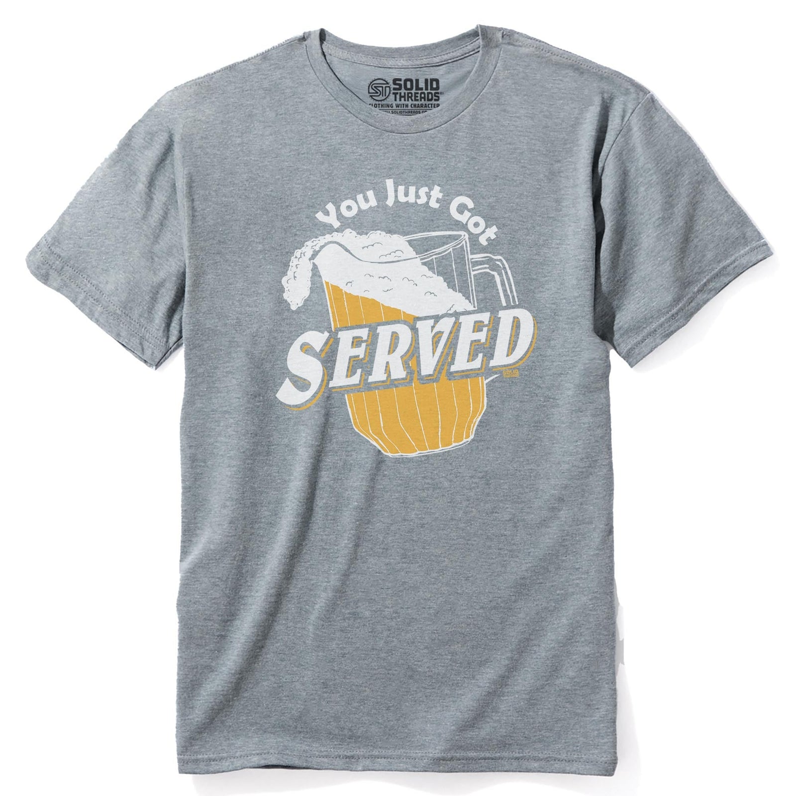 You Just Got Served Funny Staple T-shirt in Ash Heather - Front View