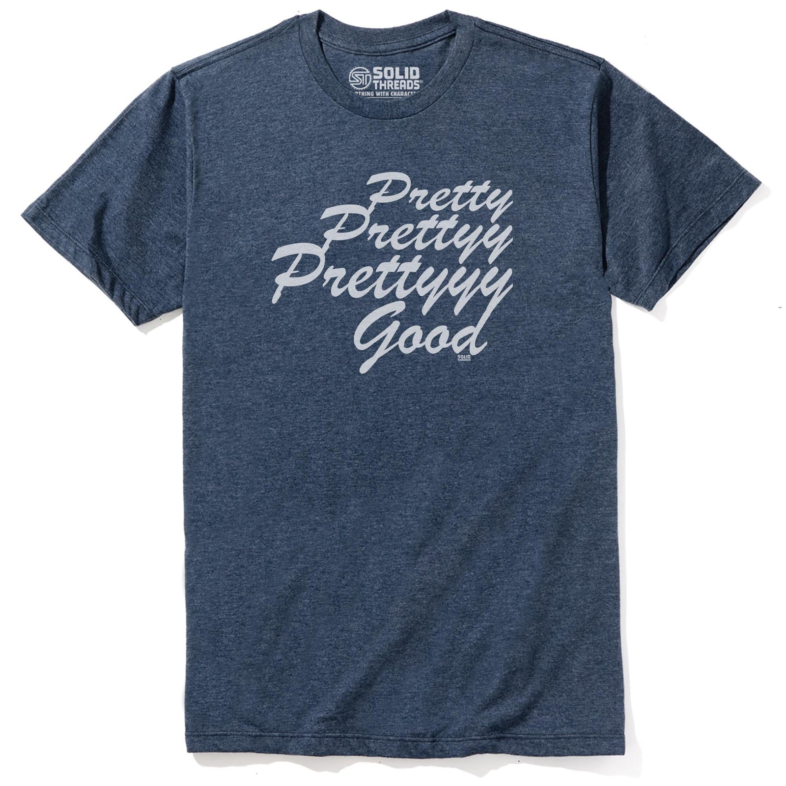 Pretty Pretty Pretty Good Retro Staple T-shirt in Navy Heather - Front View