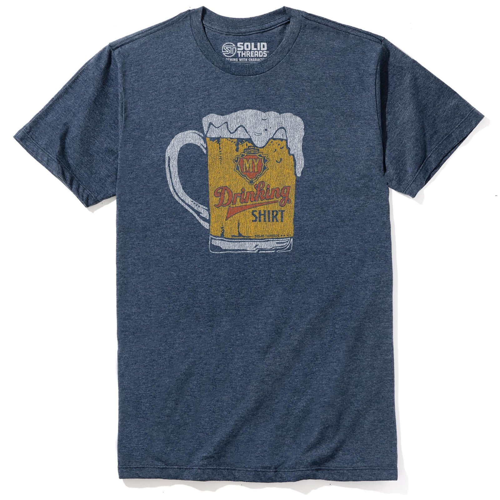 My Drinking Shirt Retro Staple T-shirt in Navy Heather - Front View