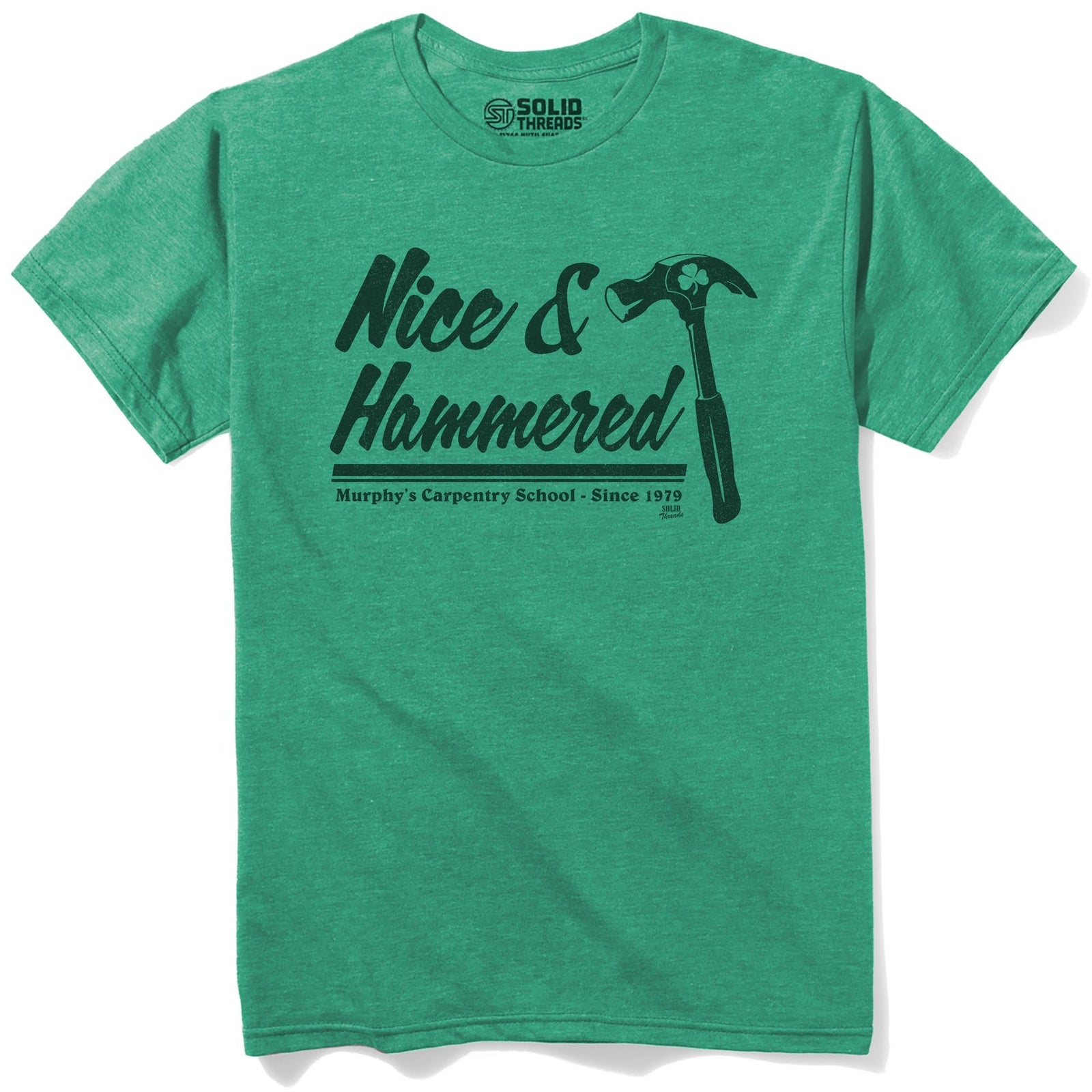 Nice & Hammered Vintage Staple T-shirt in Kelly Heather - Front View