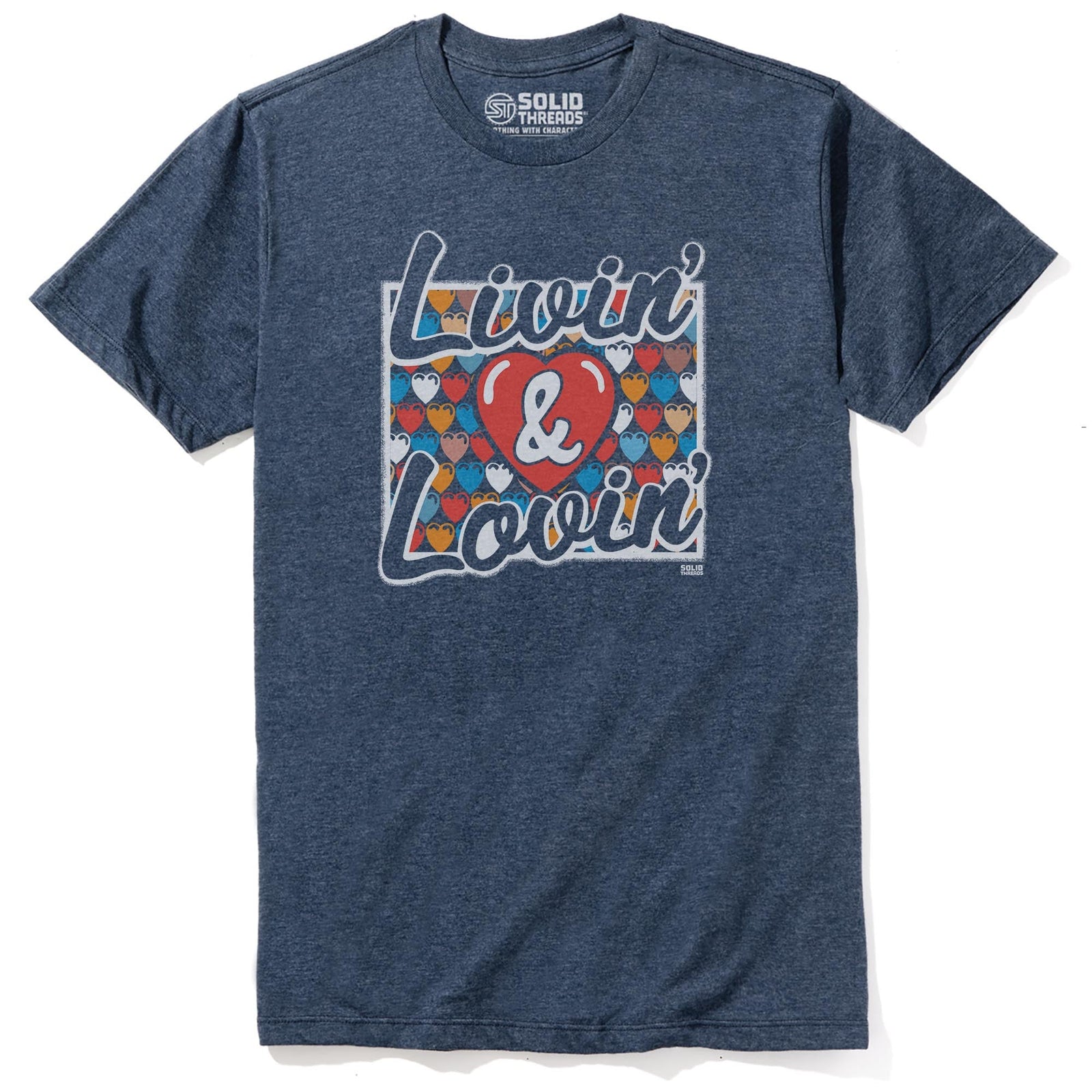Livin & Lovin Cool Staple T-shirt in Navy Heather - Front View