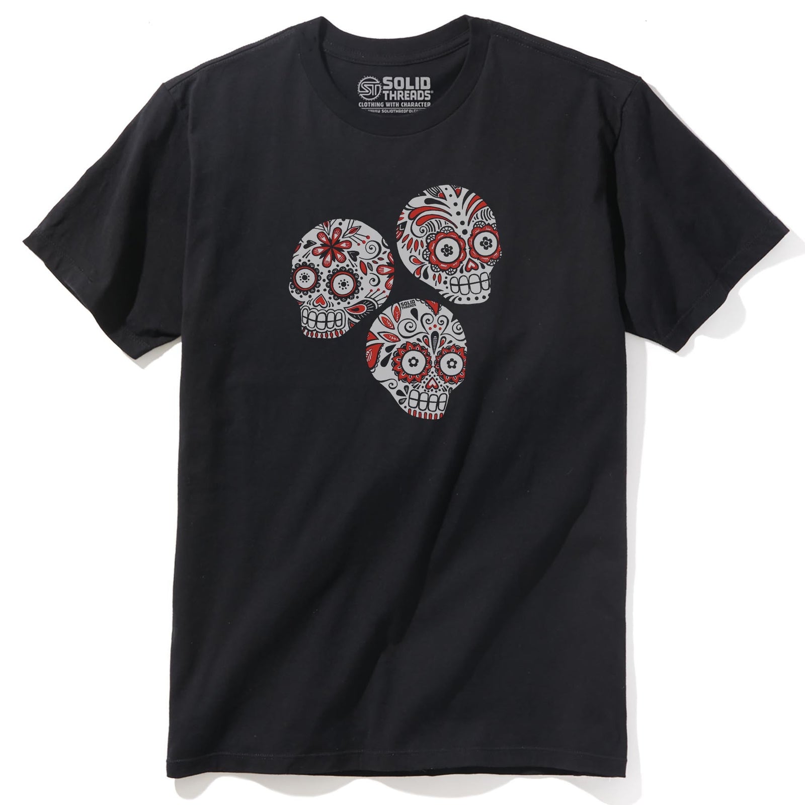 Sugar Skulls Cool Staple T-shirt in Black - Front View