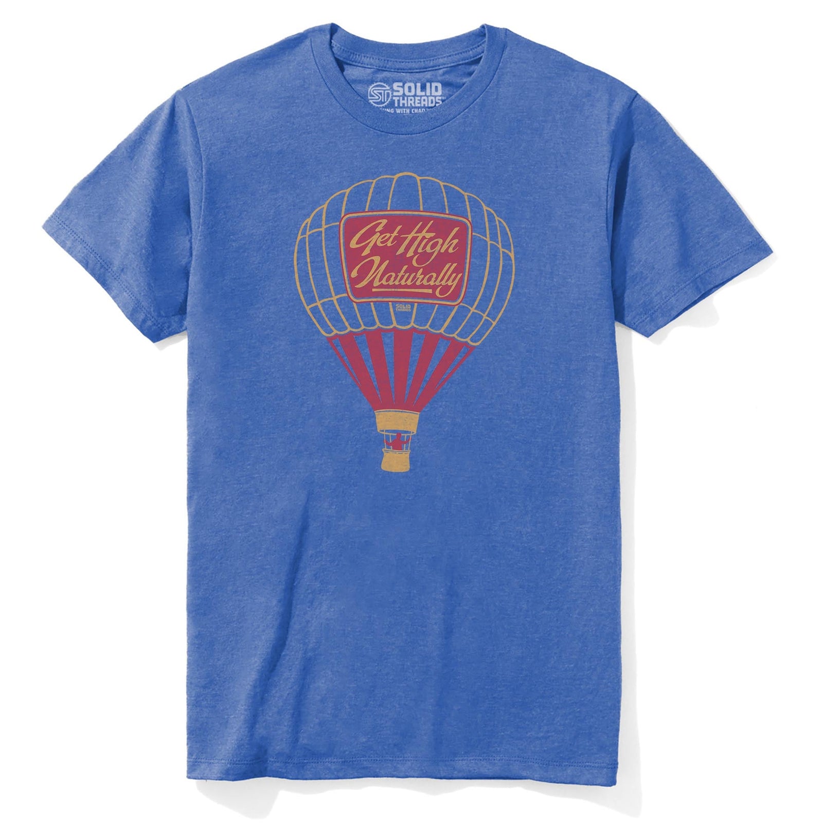 Get High Naturally Vintage Staple T-shirt in Royal Heather - Front View