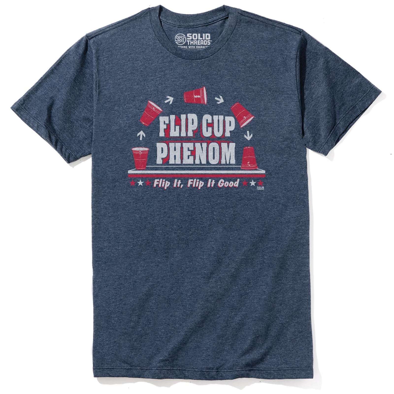 Flip Cup Phenom Vintage Staple T-shirt in Navy Heather - Front View