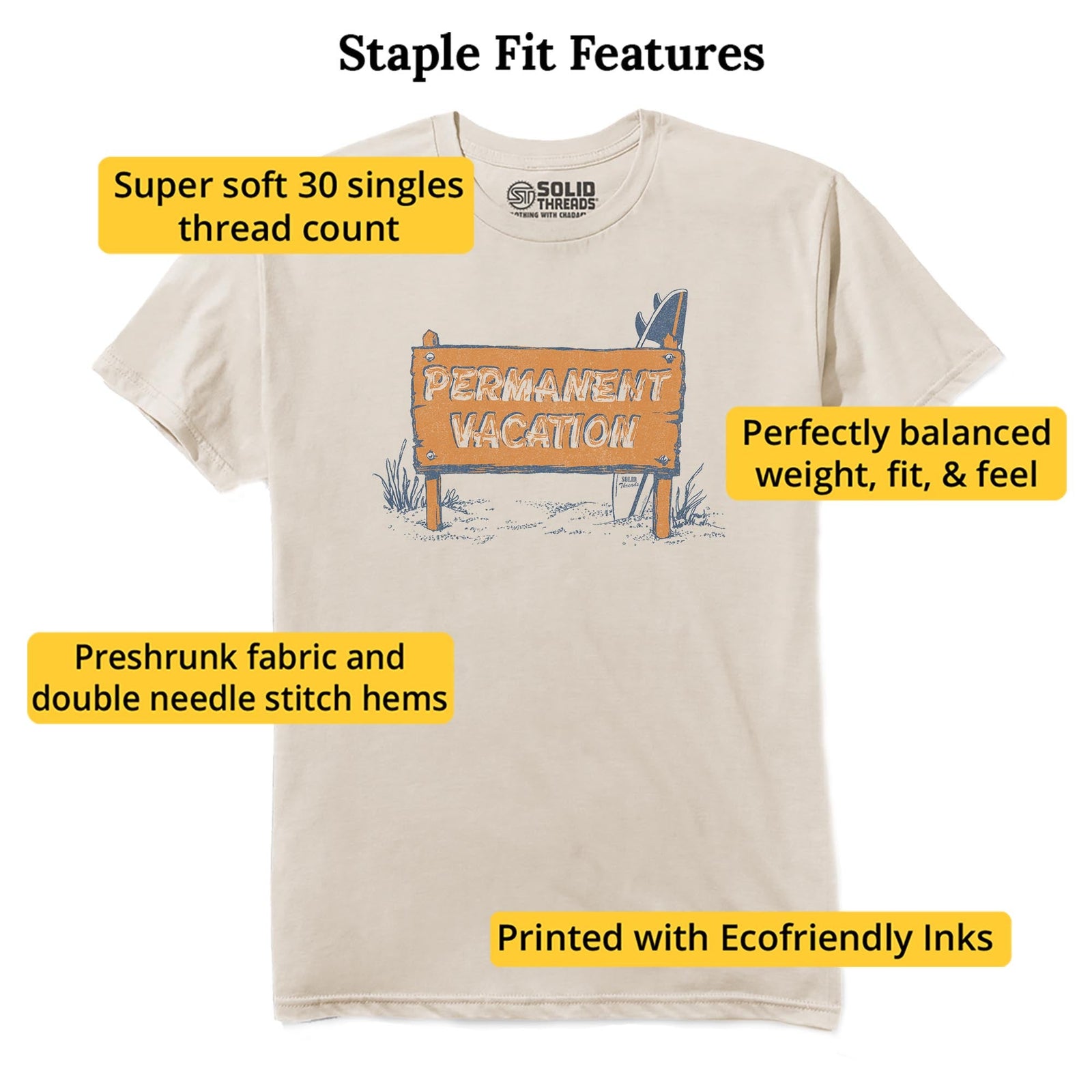 Permanent Vacation Vintage Staple T-shirt in Natural - Fit Attributes