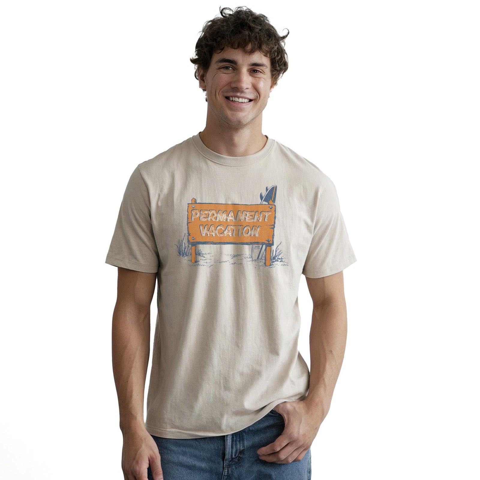 Permanent Vacation Vintage Staple T-shirt in Natural On Model - Front View
