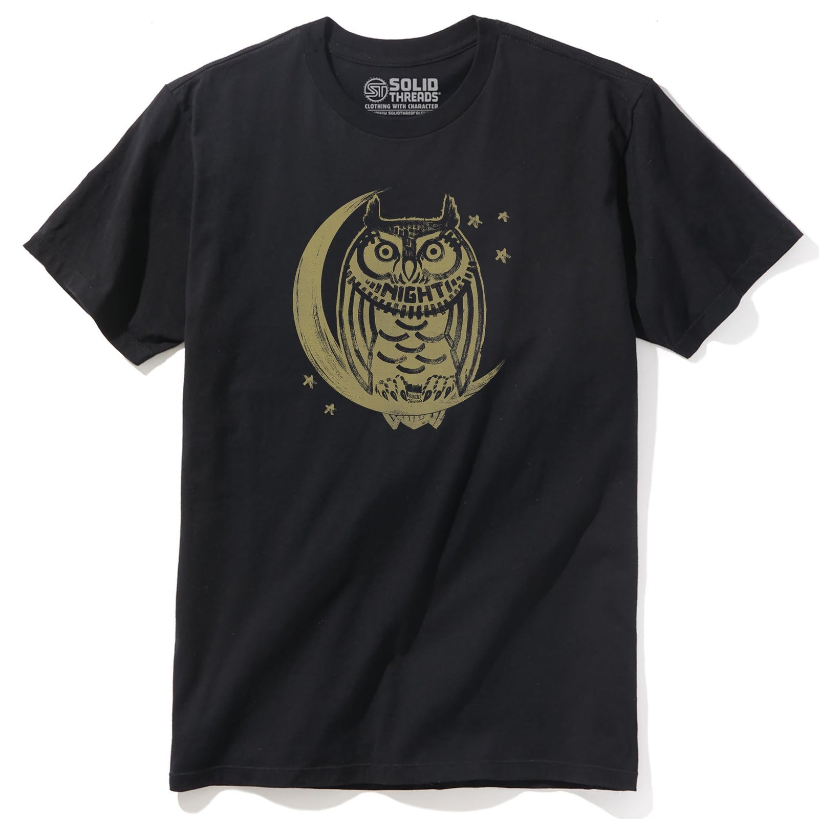 Night Owl Cool Staple T-shirt in Black - Front View