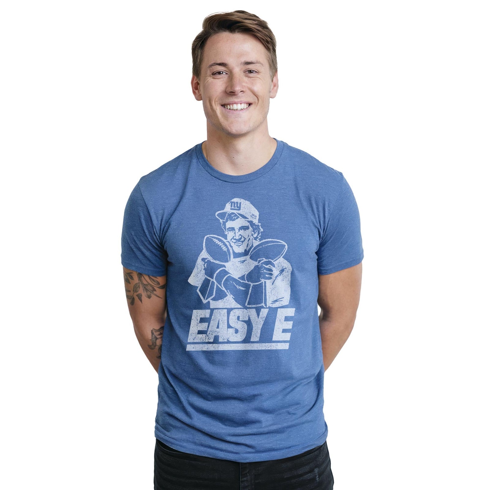 Easy E Vintage Staple T-shirt in Royal Heather On Model - Front View