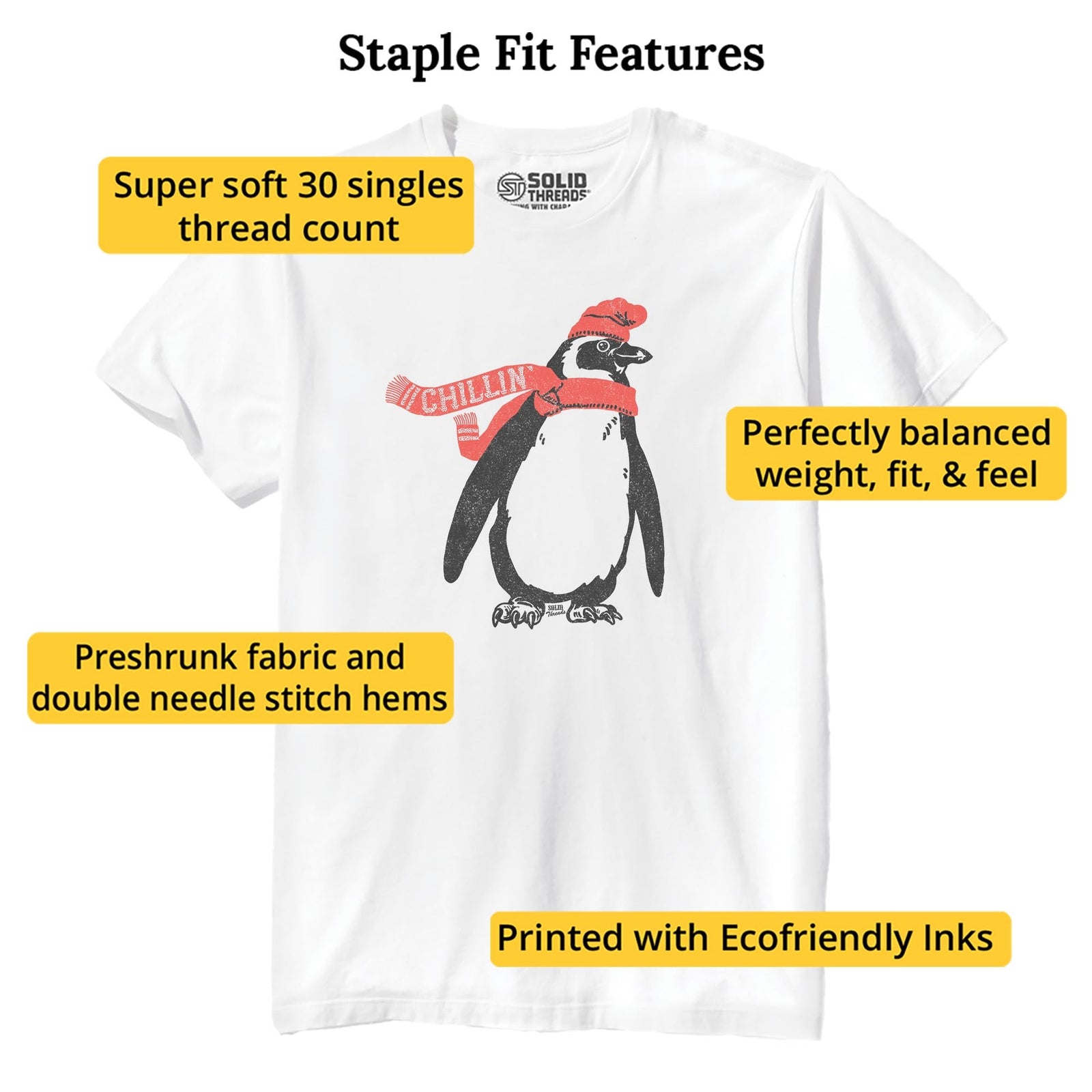 Chillin Cool Staple T-shirt in White - Fit Attributes