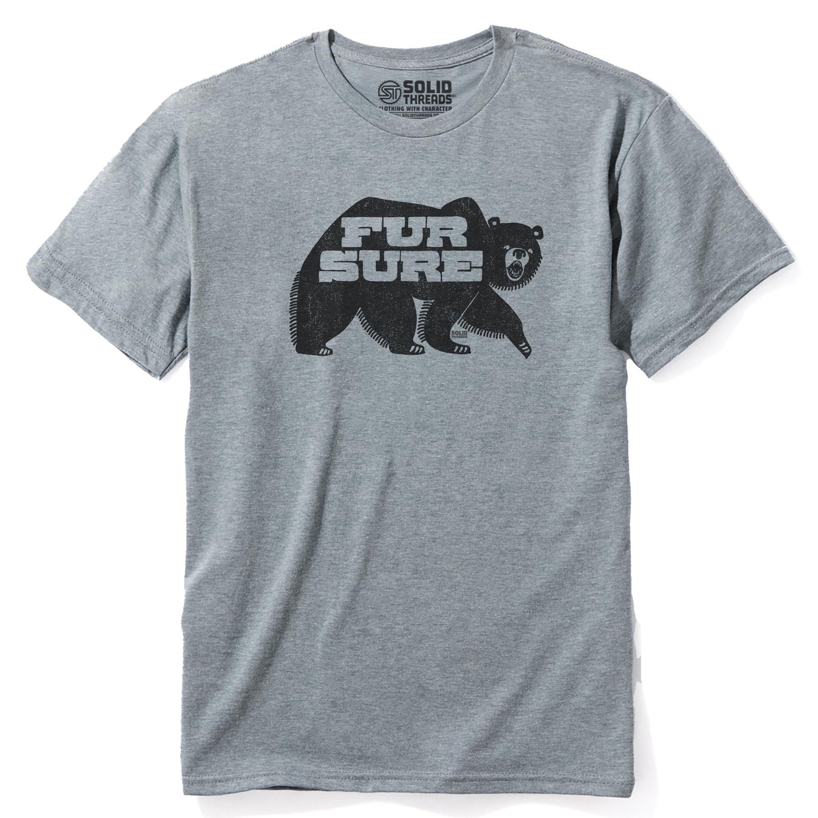 Fur Sure Vintage Staple T-shirt in Ash Heather - Front View