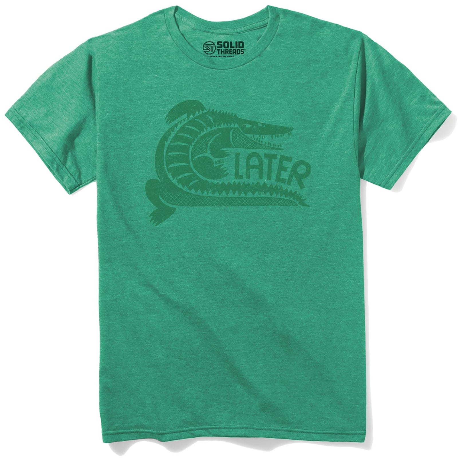 Later Gator Vintage Staple T-shirt in Kelly Heather - Front View