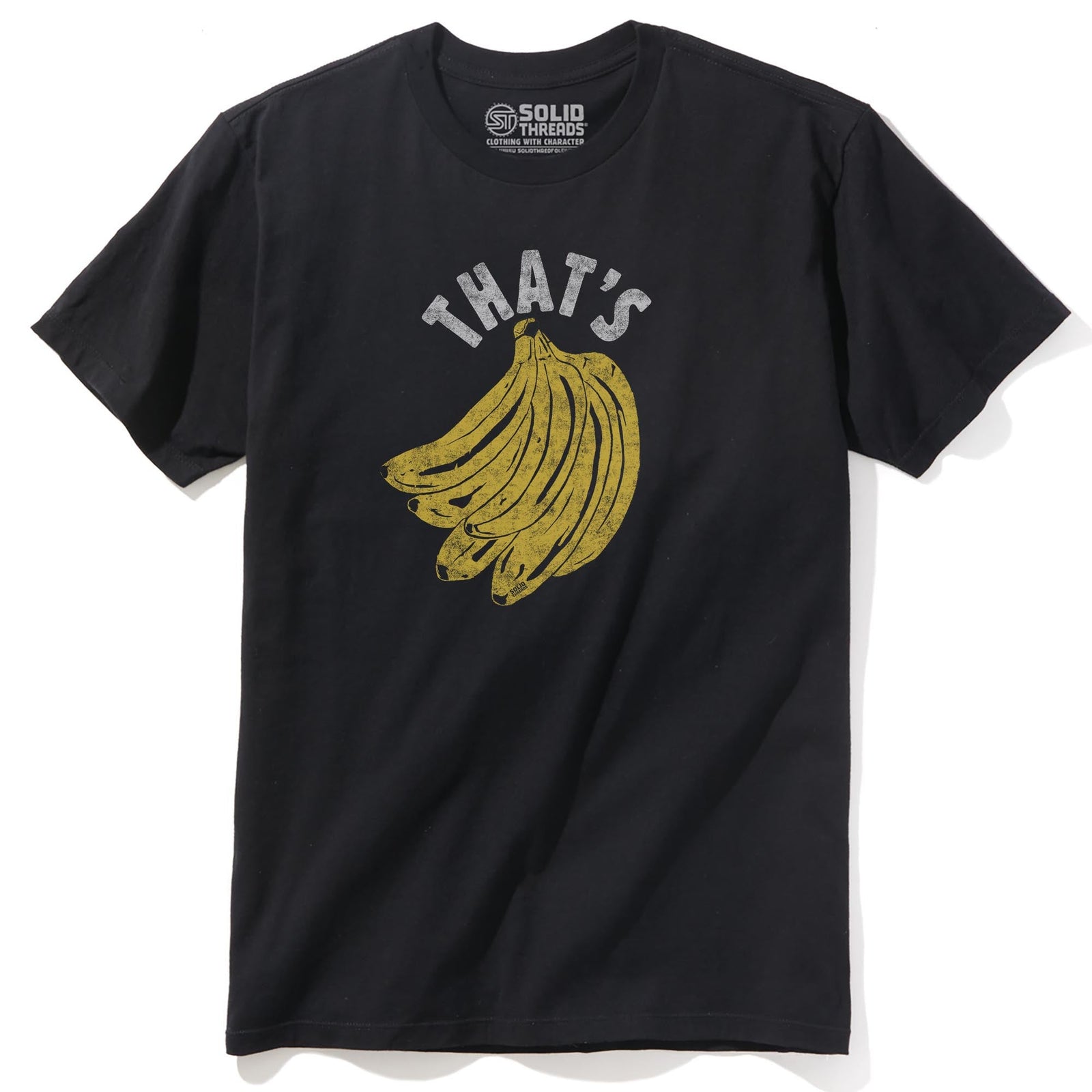 That's Bananas Vintage Staple T-shirt in Black - Front View