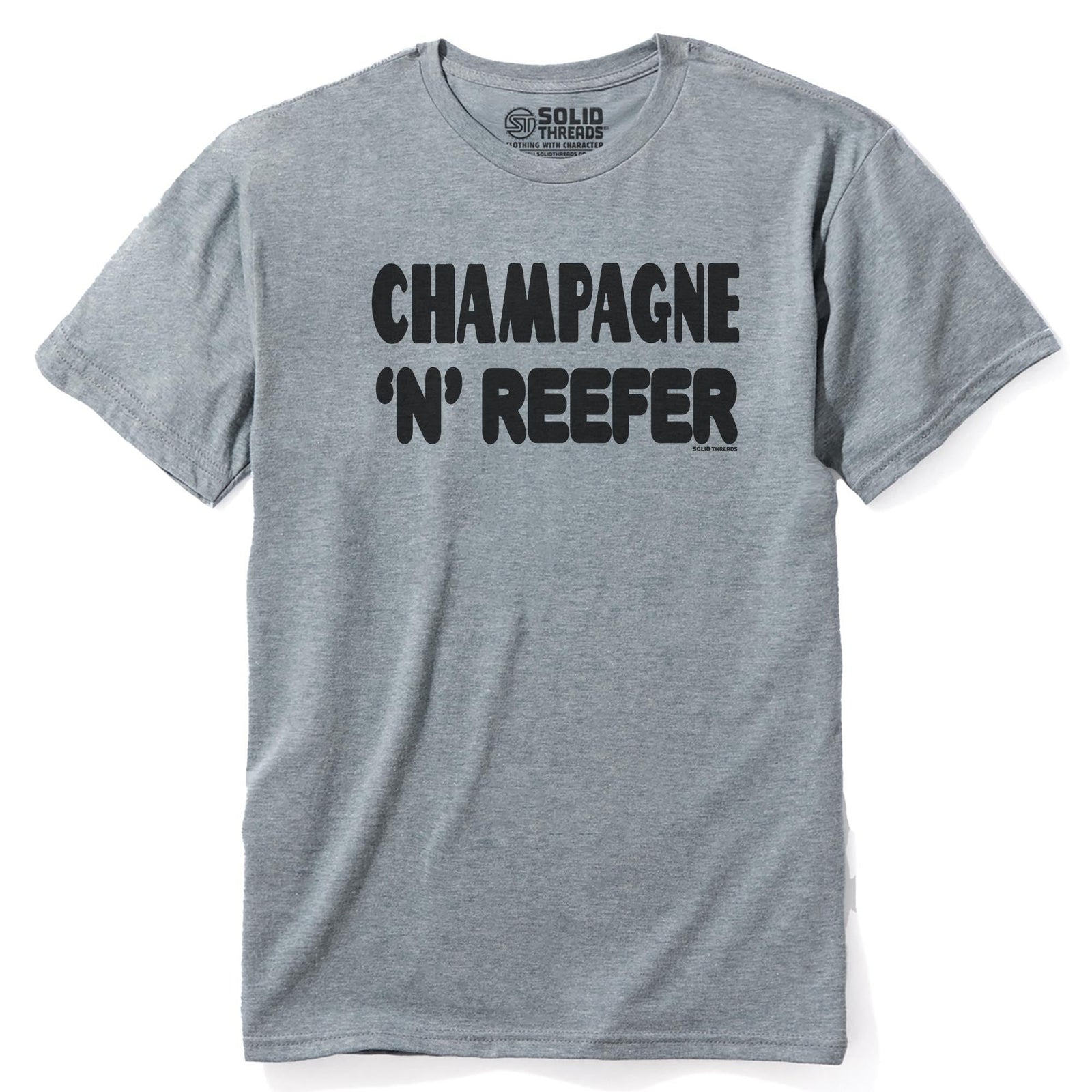 Champagne & Reefer Cool Staple T-shirt in Ash Heather - Front View