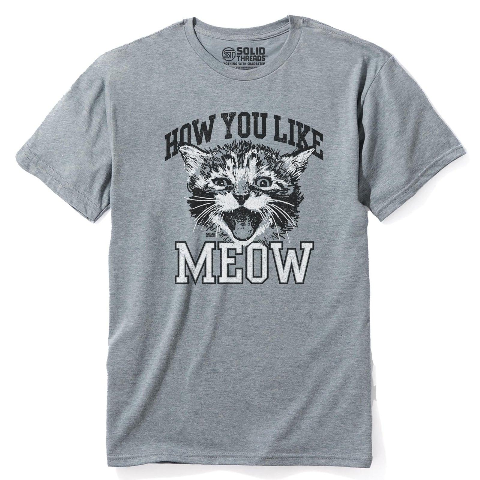 How You Like Meow Vintage Staple T-shirt in Ash Heather - Front View